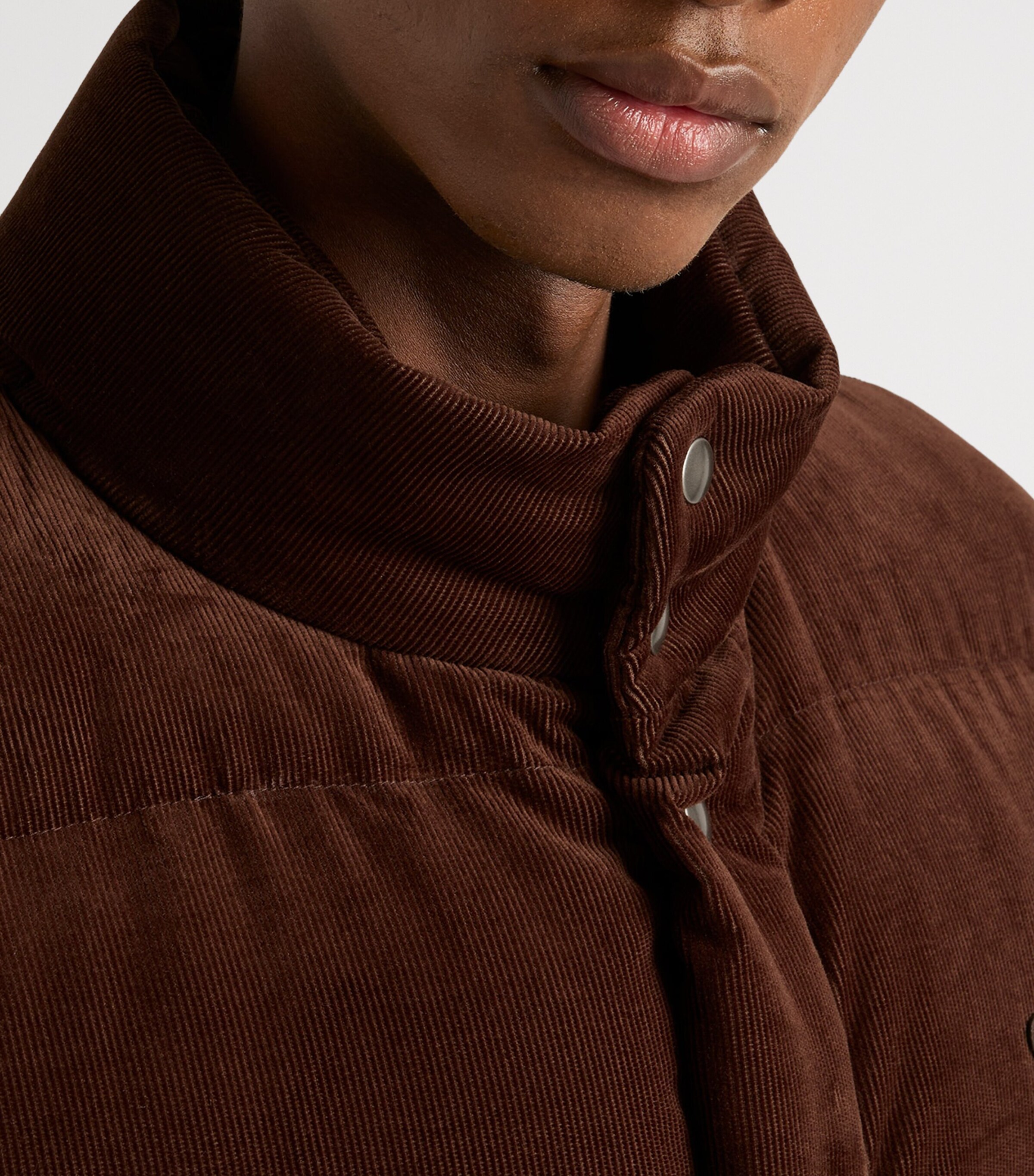 Cotton Corduroy Puffer Jacket F0324 Image 4