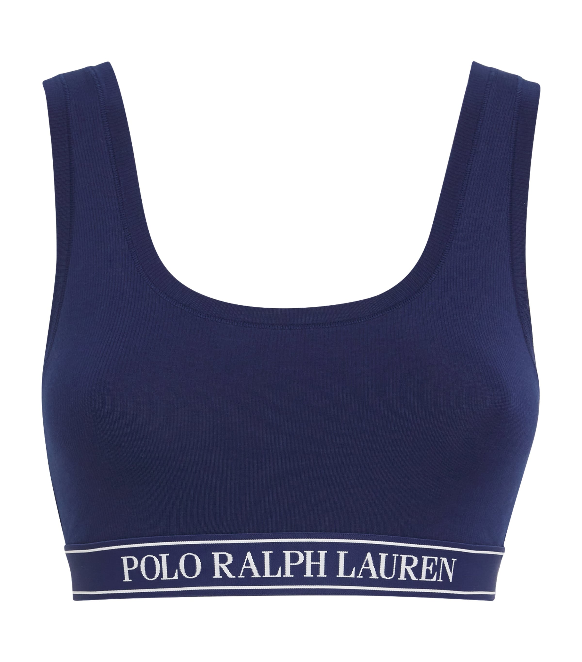 POLO RALPH LAUREN COTTON-BLEND LOGO SCOOP BRA