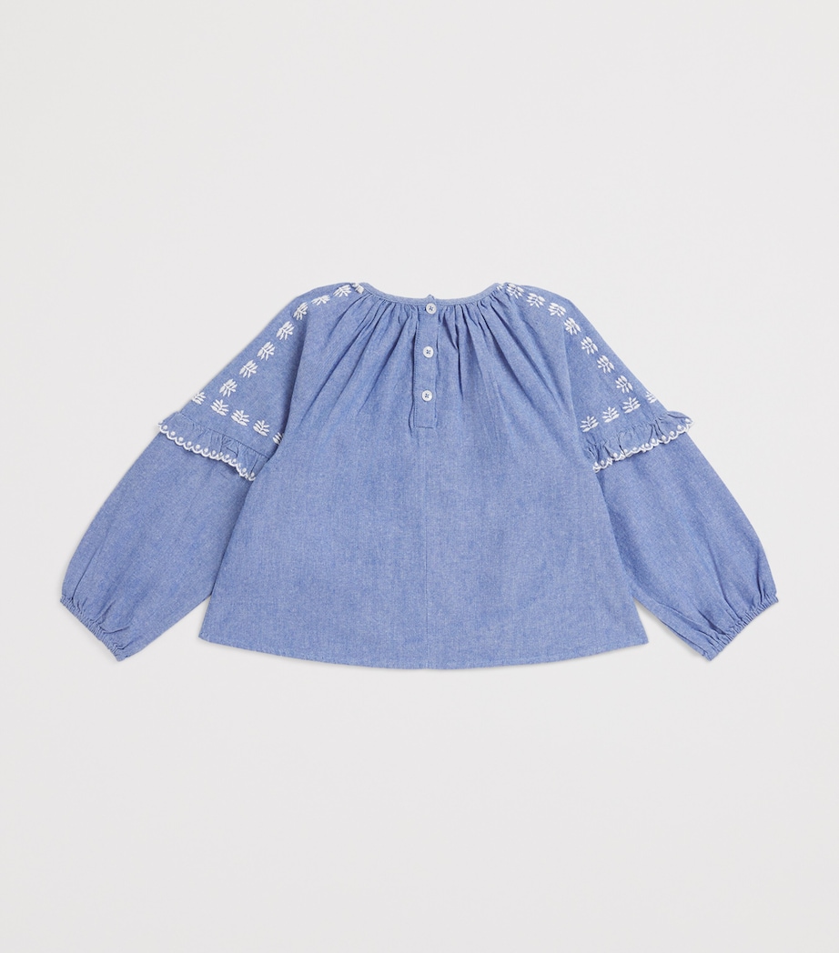 Cotton Irisa Blouse (4-12 Years) BLUE CHAMBRAY Image 2