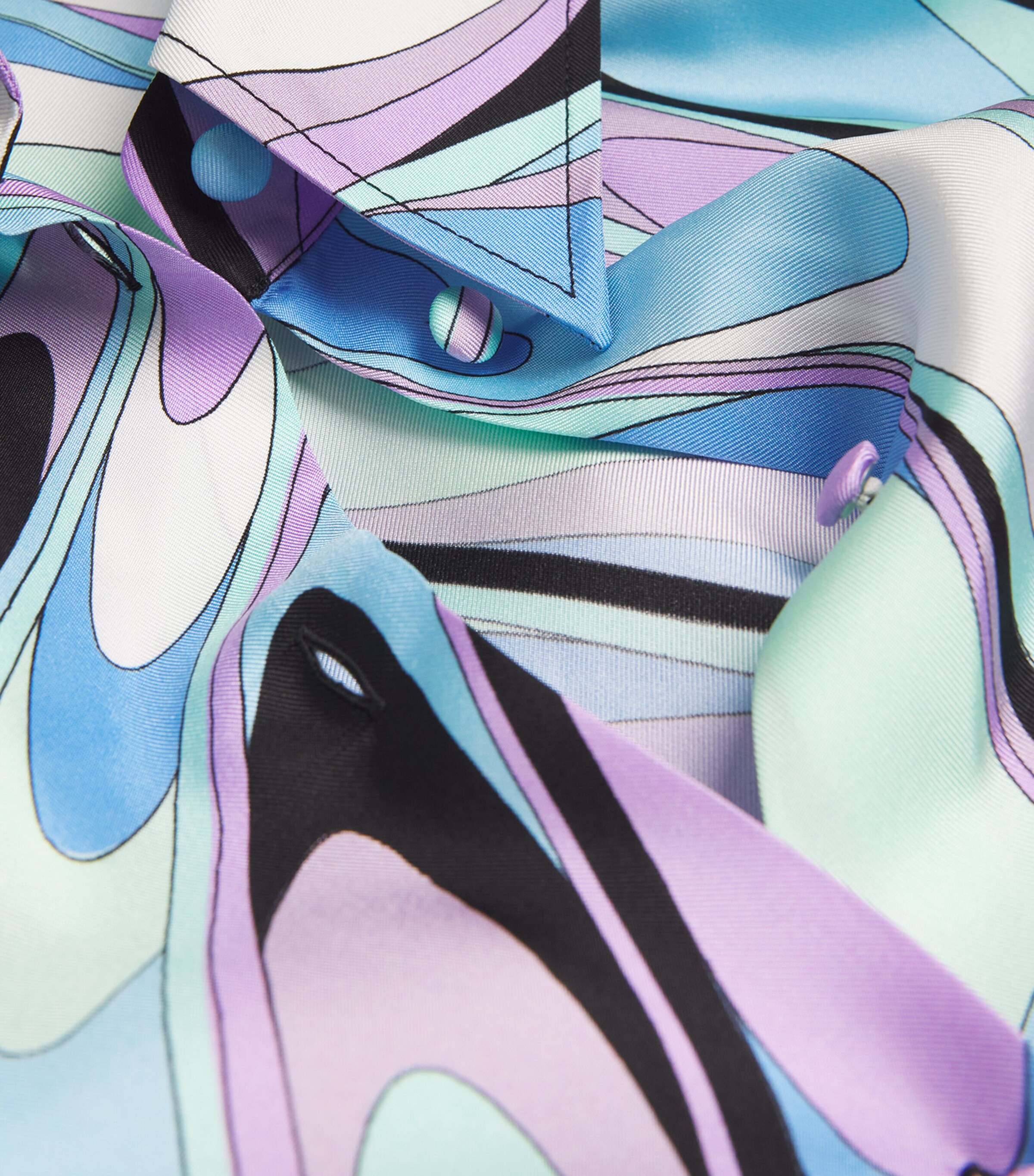 PUCCI Womens Silk Printed Shirt Celeste Image 5