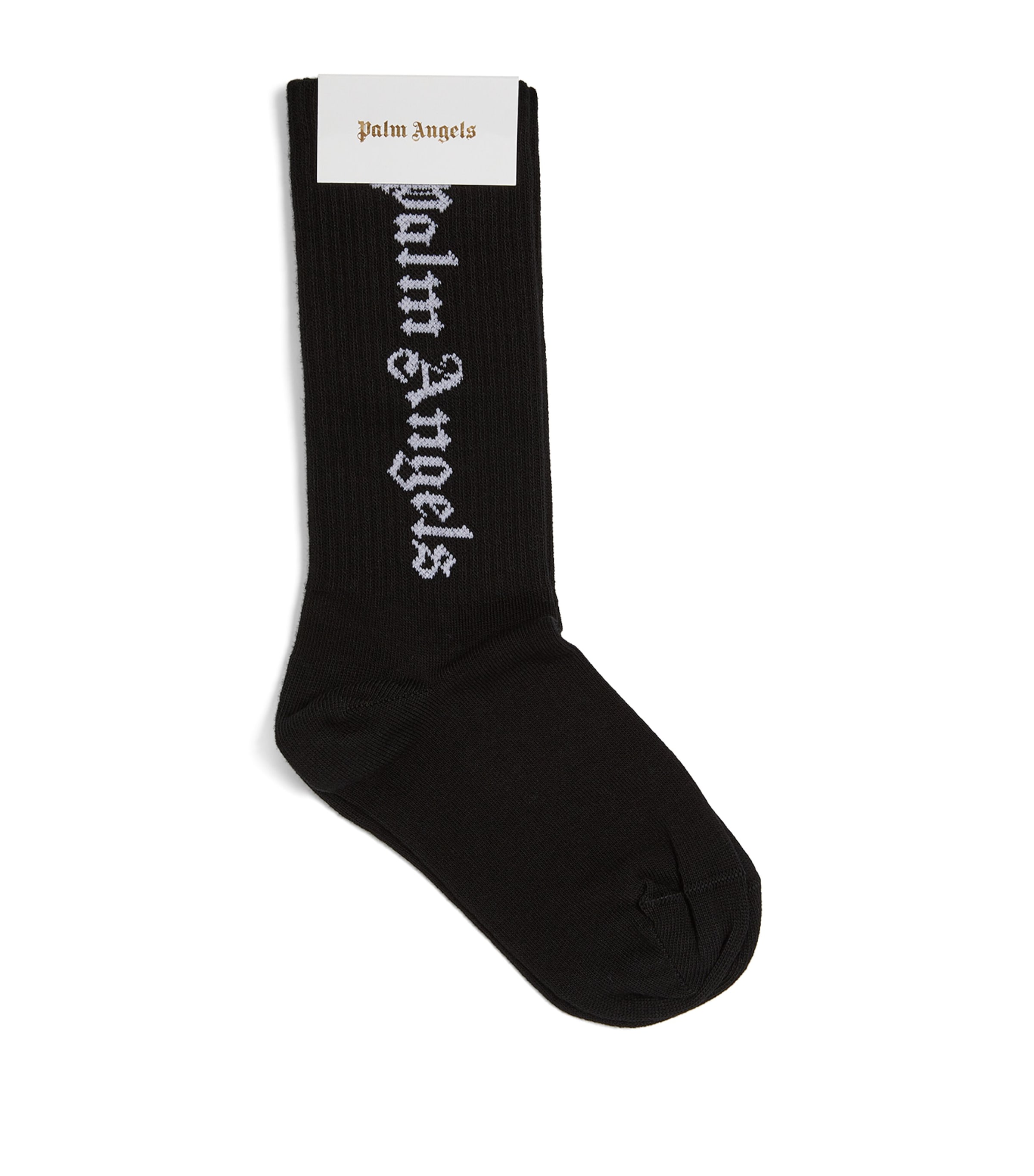 Palm Angels Kids' Logo Socks In Black