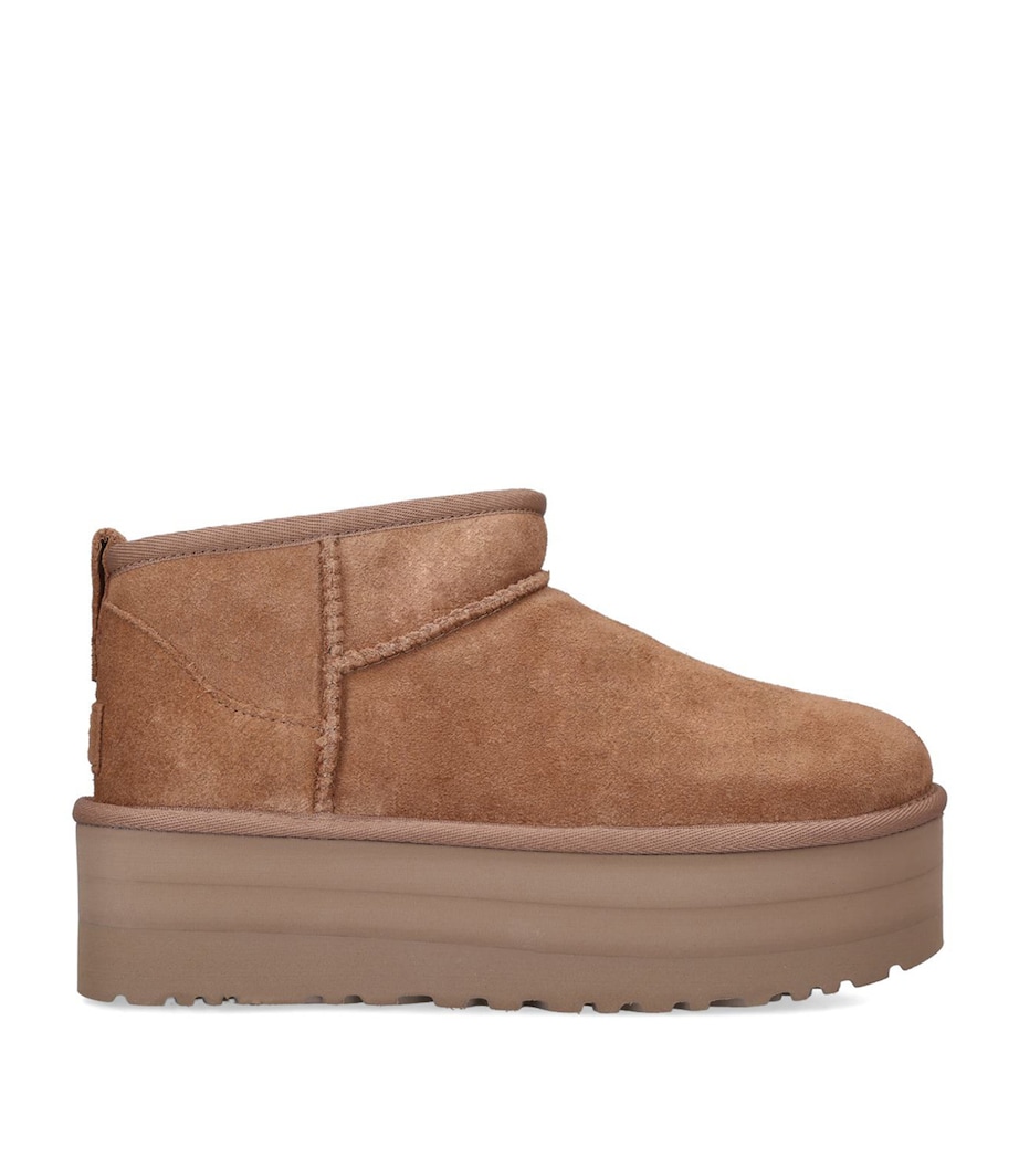 UGG Womens Suede Classic Ultra Mini Platform Boots Chestnut Image 1