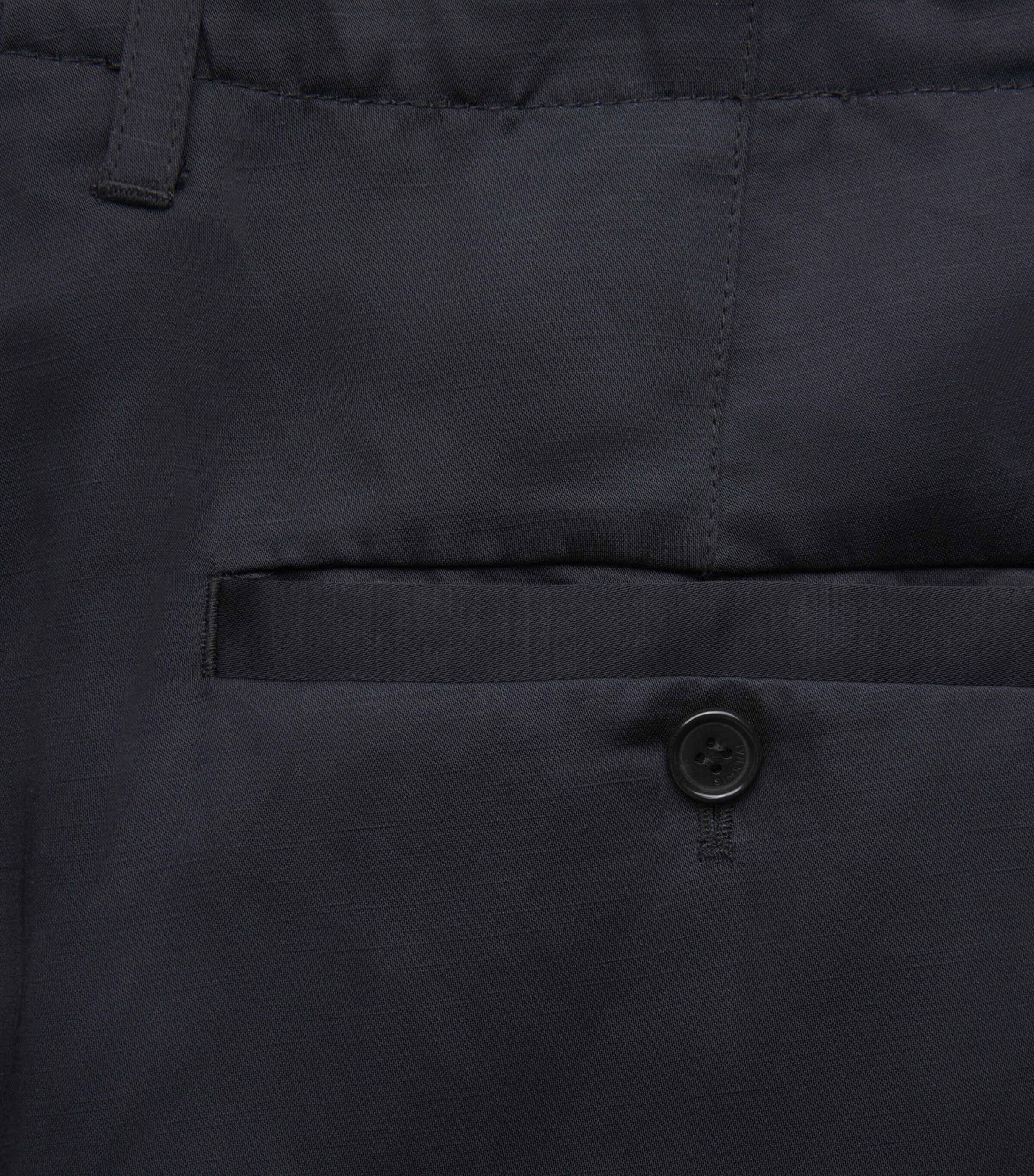 Satin Pleated Straight Trousers BLACK Image 5