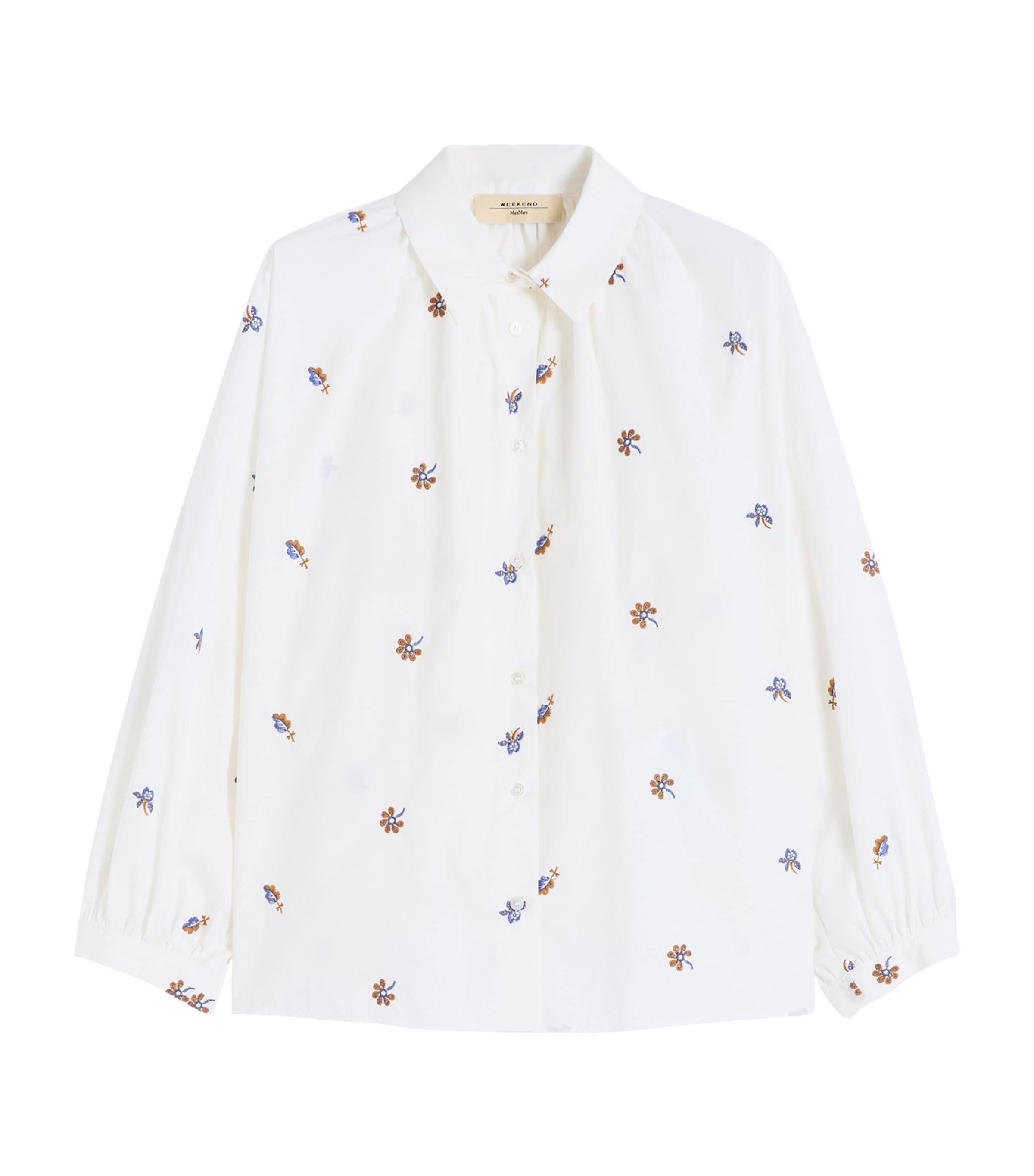 Weekend Max Mara Womens Poplin Embroidered Shirt White Image 1