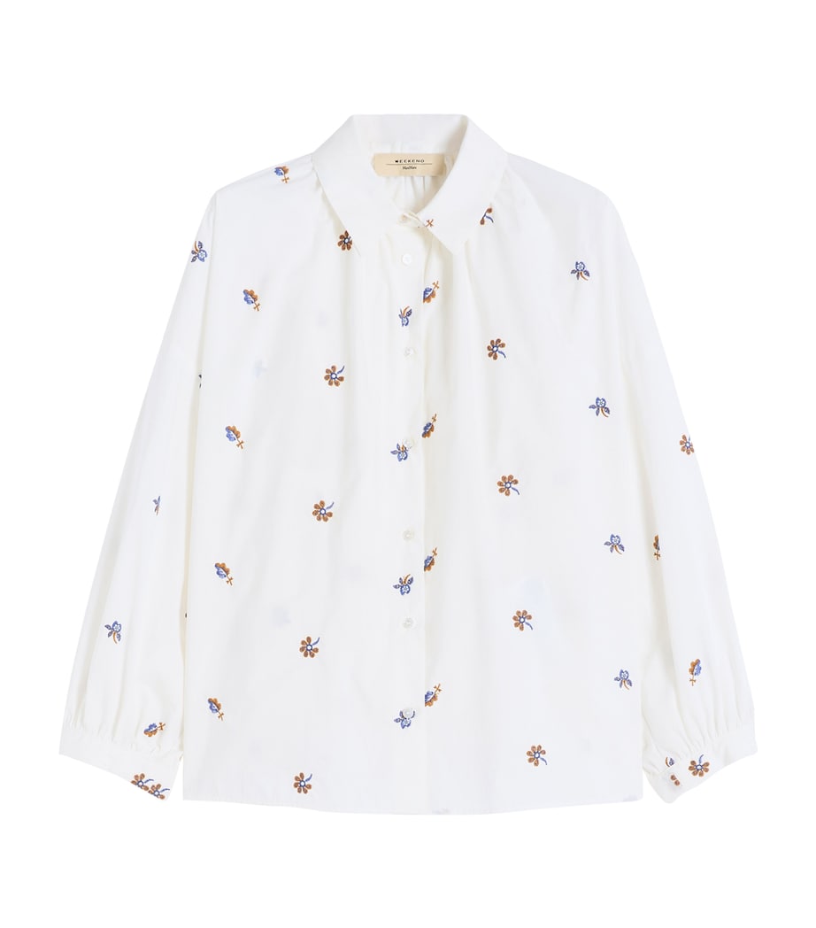 Weekend Max Mara Womens Poplin Embroidered Shirt White Image 1