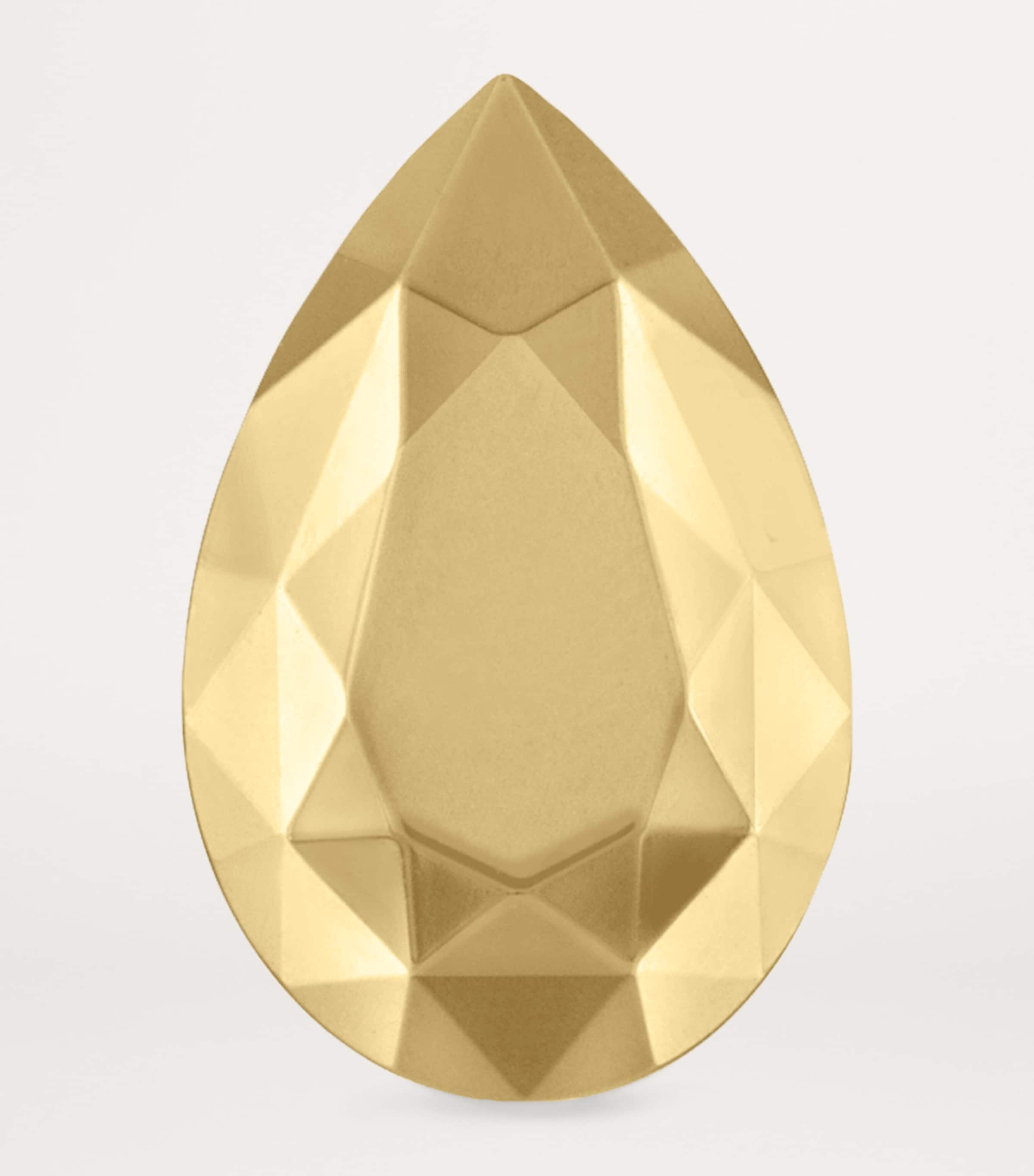 Faceted Pear Single Stud Earring (9mm) YELLOW GOLD Image 2