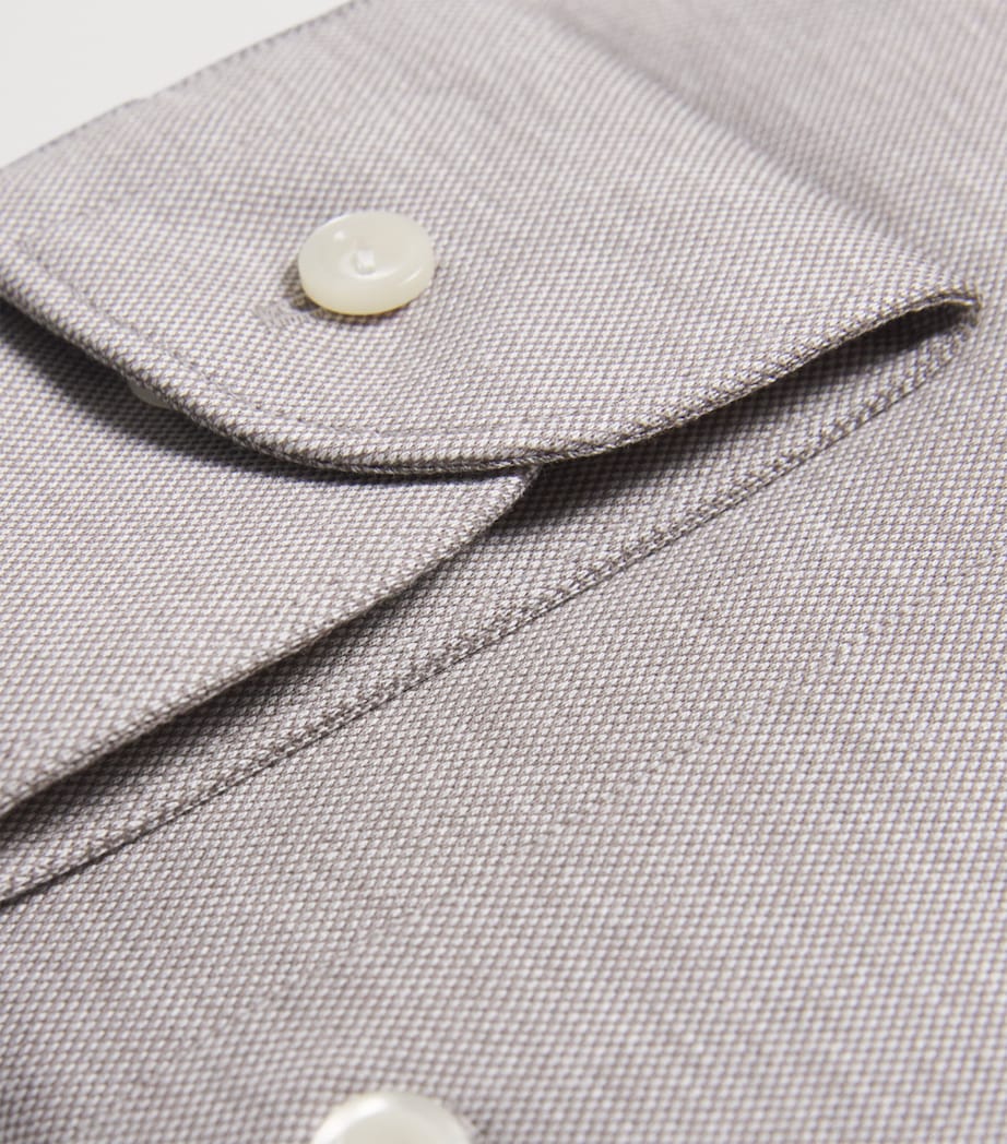 Cotton Filo di Scozia Slim Shirt 33BEIGE Image 5