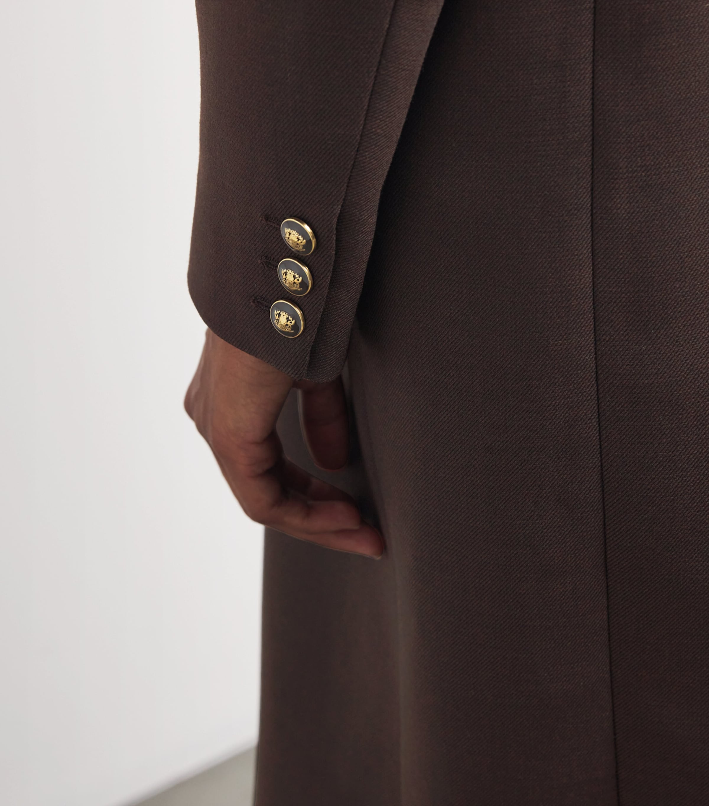 Virgin Wool-Blend Double-Breasted Overcoat BROWN Image 6