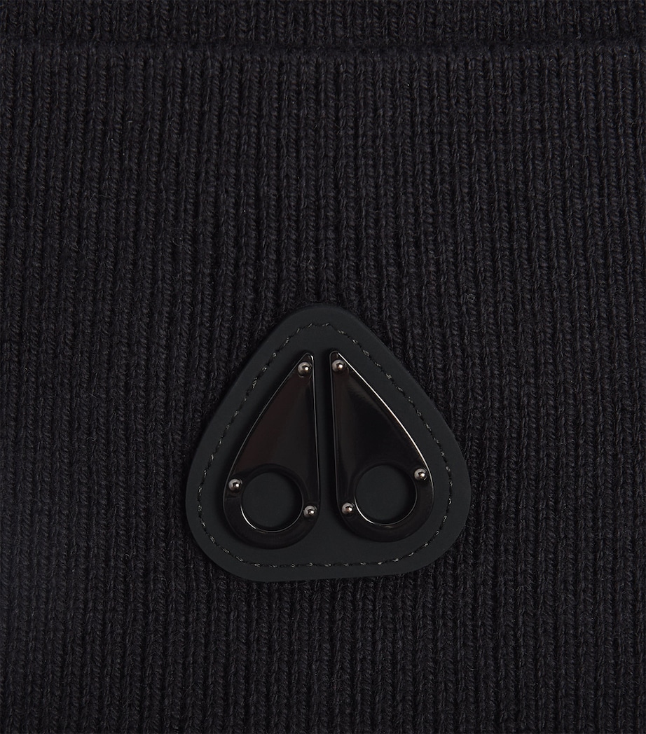 Moose Knuckles Wool-Cotton Frost Beanie Black Image 3