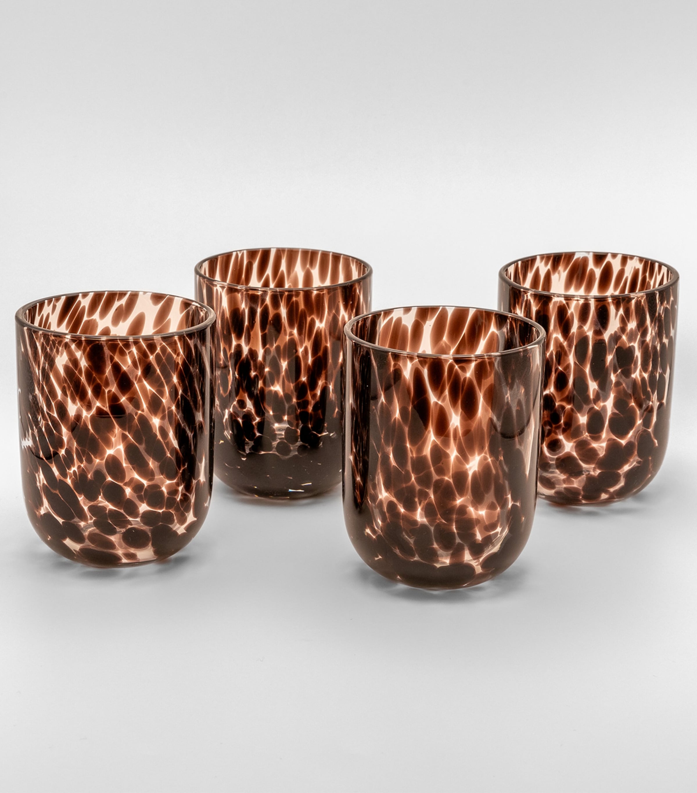 Set of 4 Burgundy Dappled Tumblers (10cm) BURGUNDY Image 3