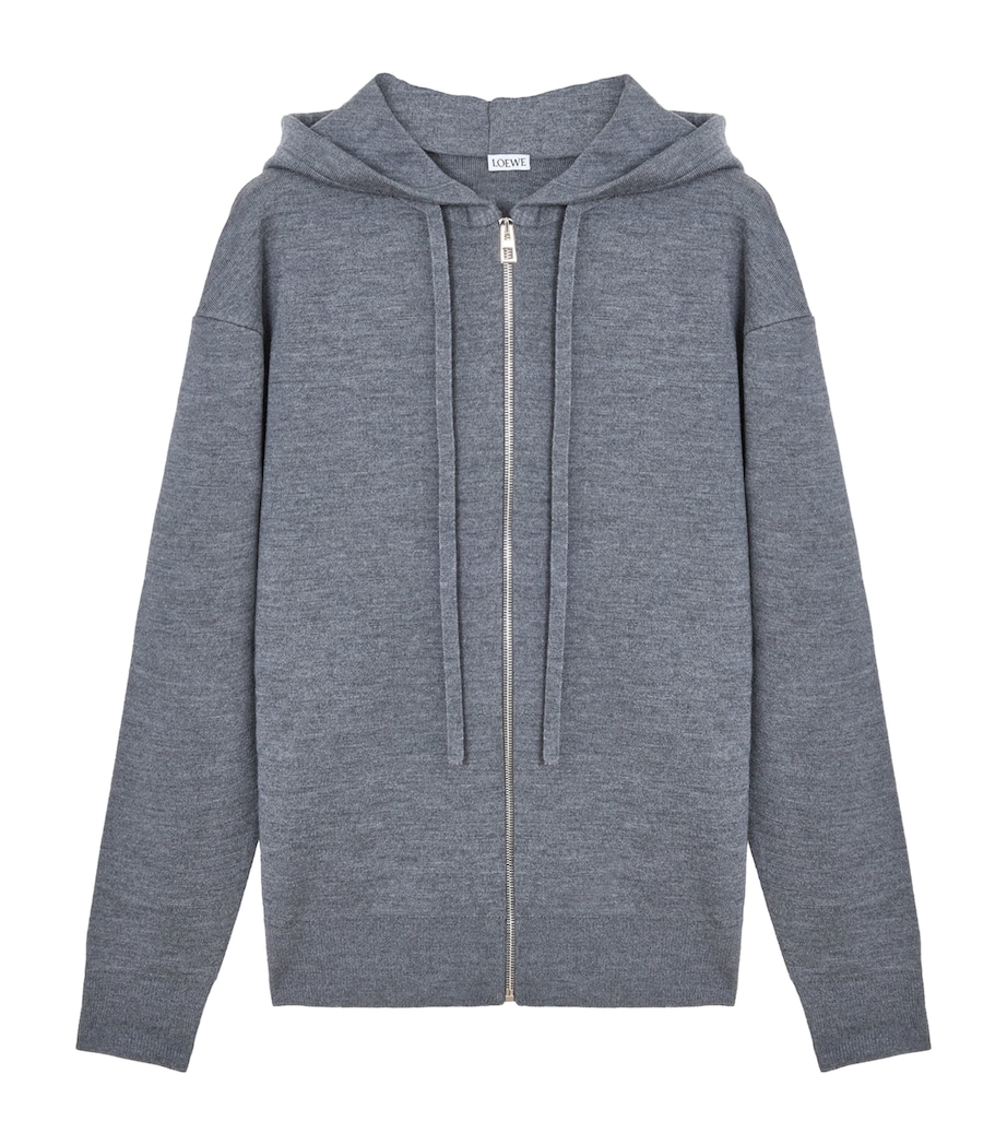 Wool Anagram Zip-Up Hoodie GREY MELANGE Image 1