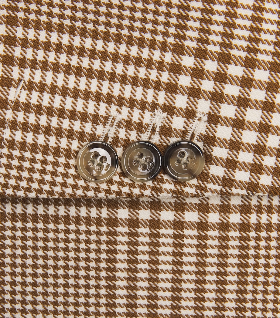 AMI Paris Mens Wool Check Blazer Carml/blanc Crm Image 6