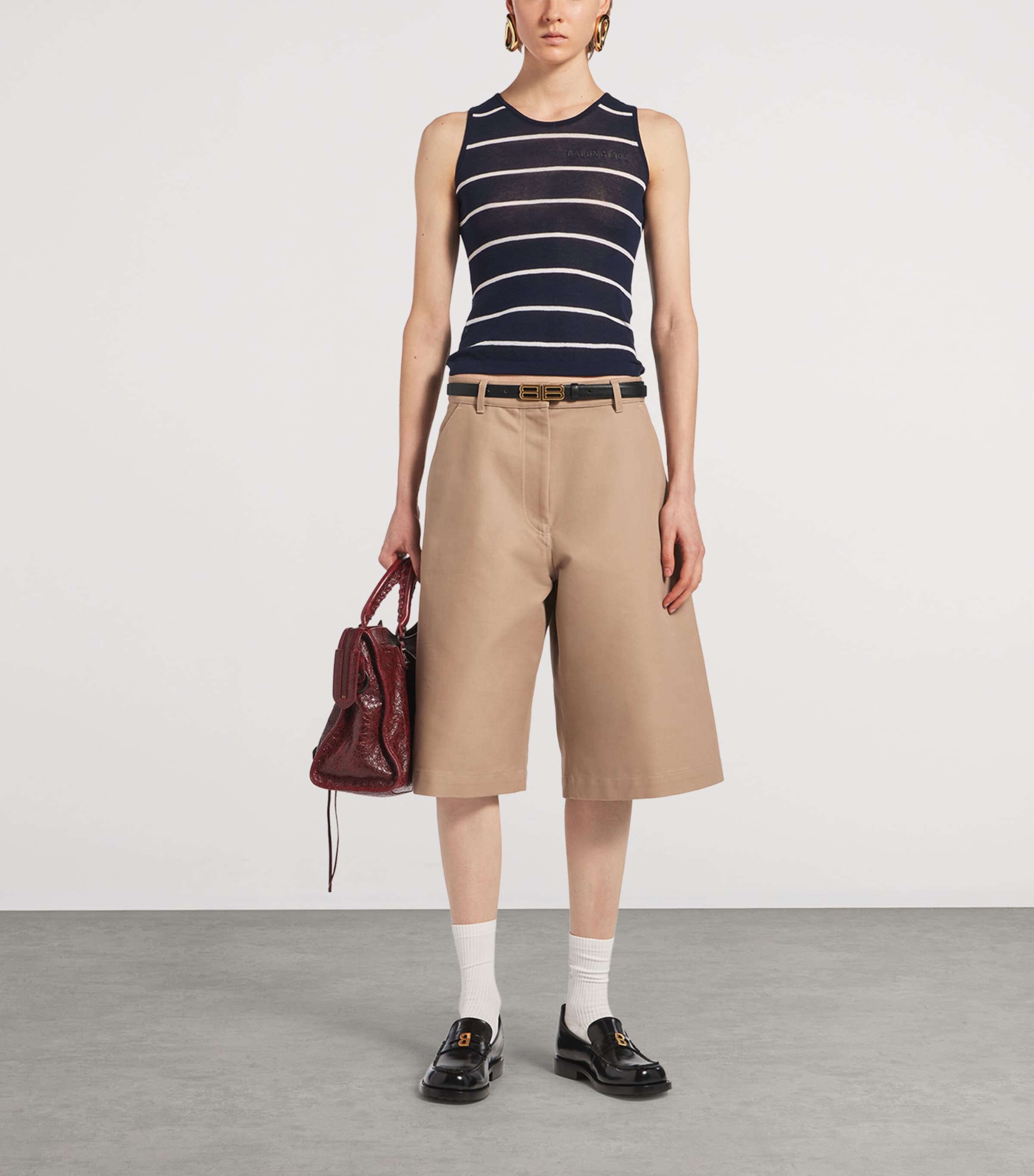 Balenciaga Womens Striped Tank Top Image 2