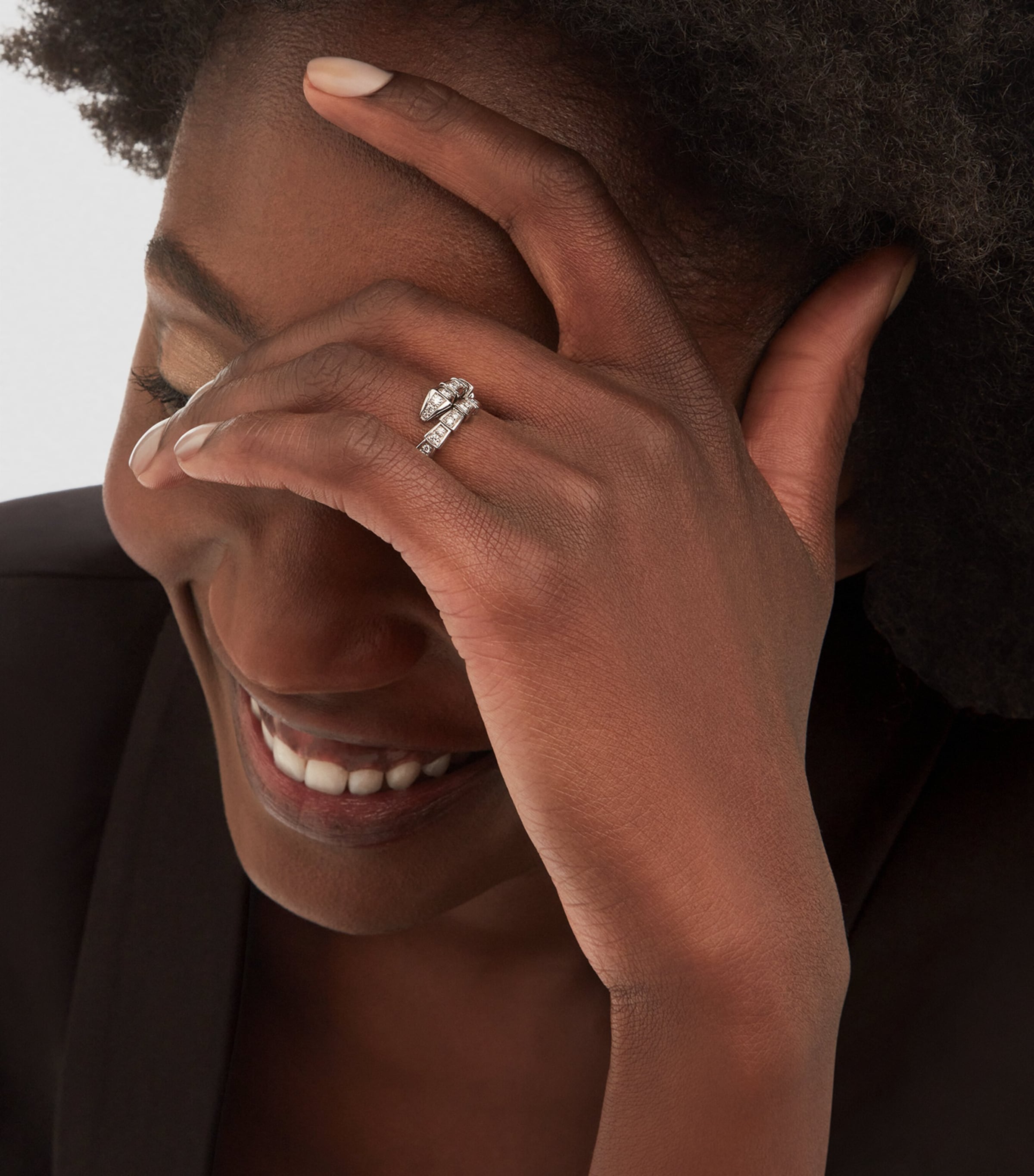 White Gold and Diamond Serpenti Viper Ring WHITE GOLD Image 5