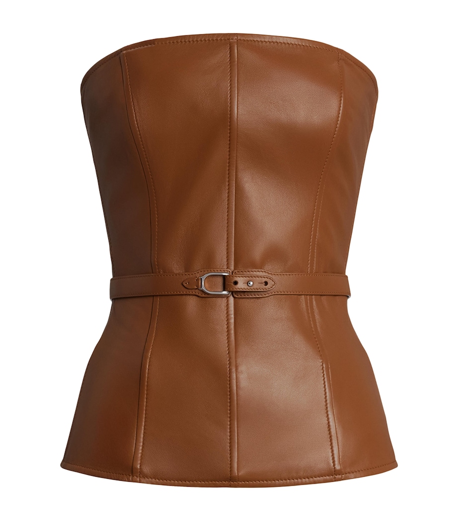 Leather Belted Top LIGHT TOFFEE Image 1