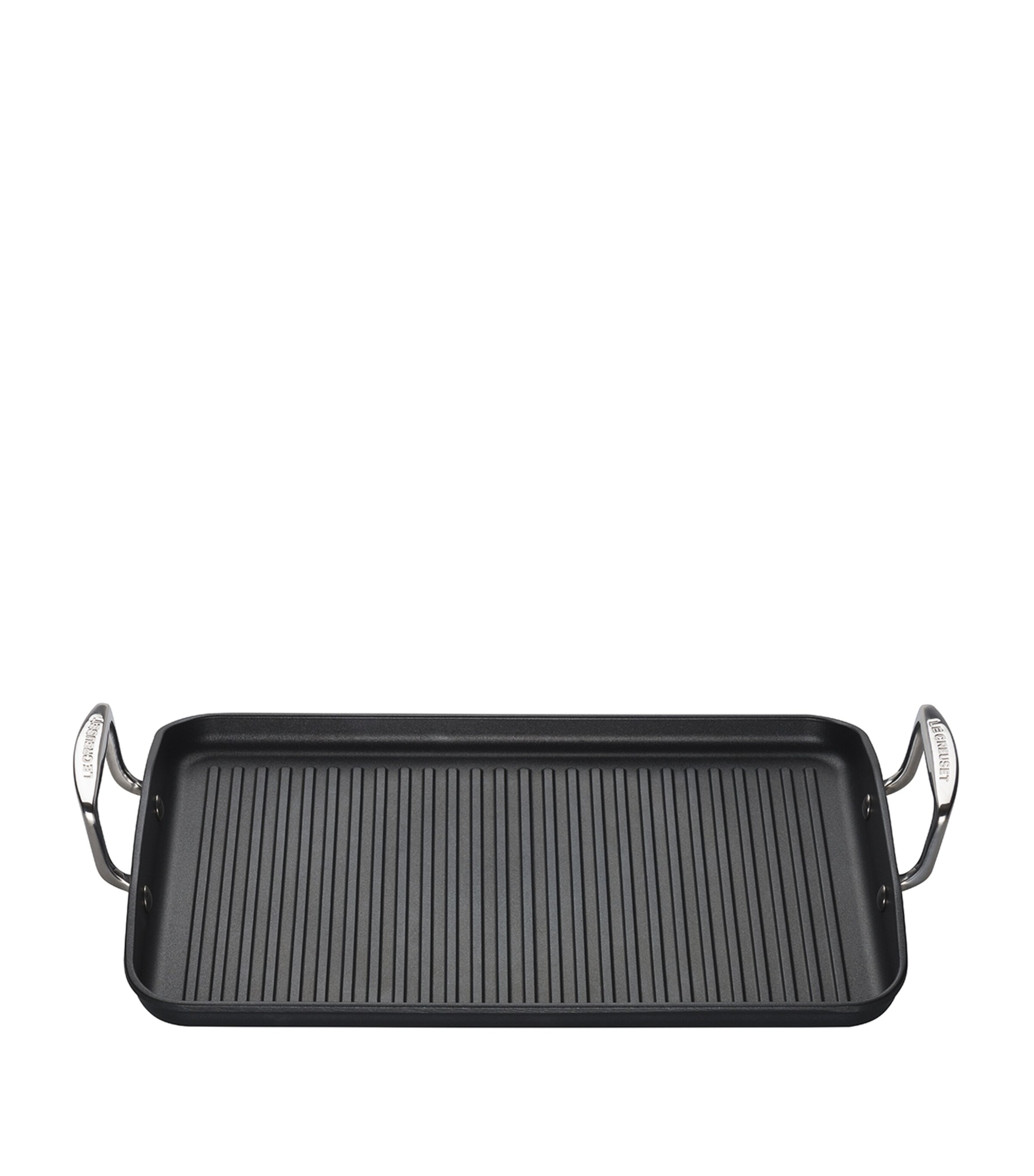 Toughened Non-Stick Ribbed Rectangular Grill (35cm) BLACK Image 2