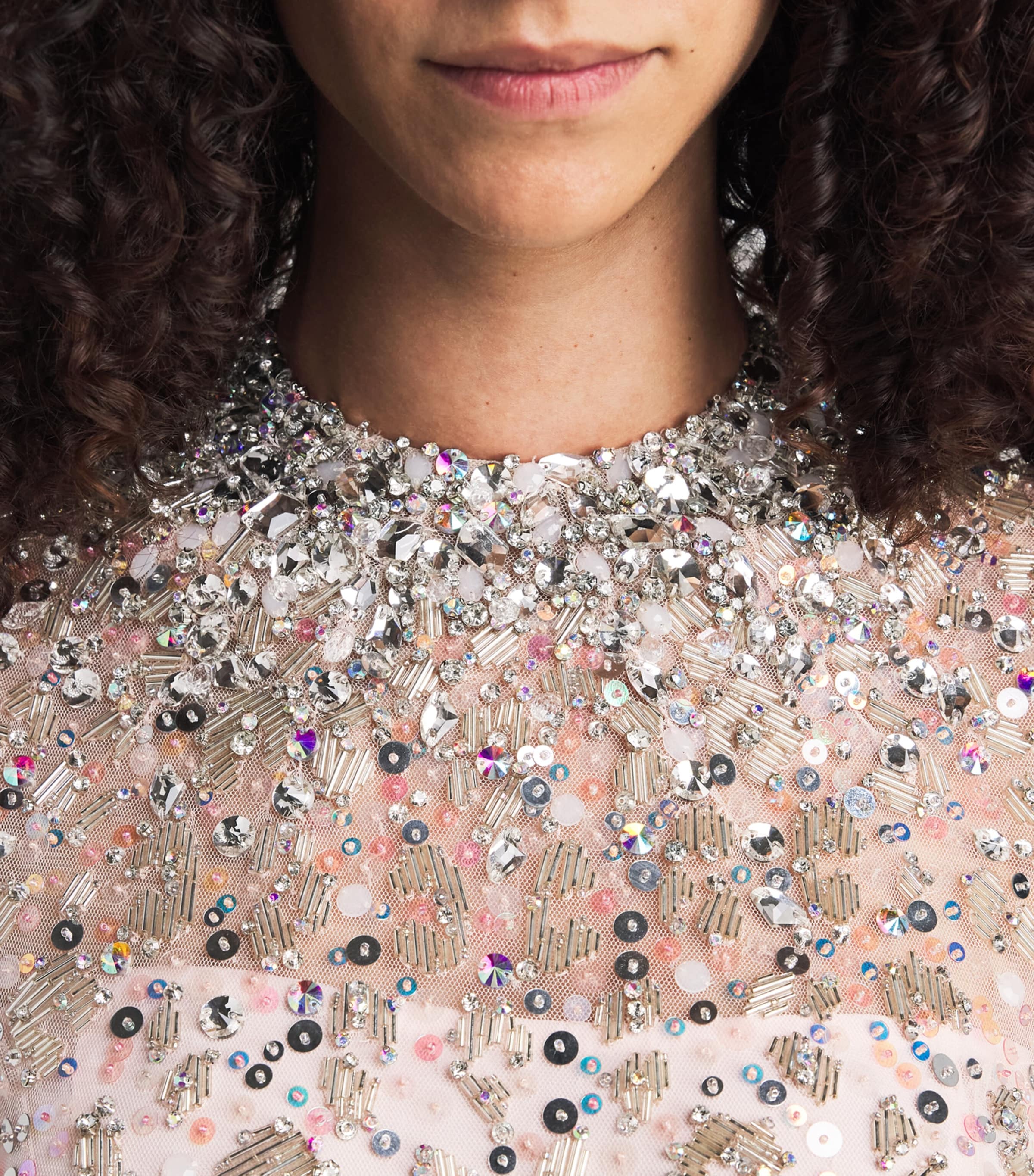 Jenny Packham Womens Embellished Orchid Maxi Dress Sugar Image 3