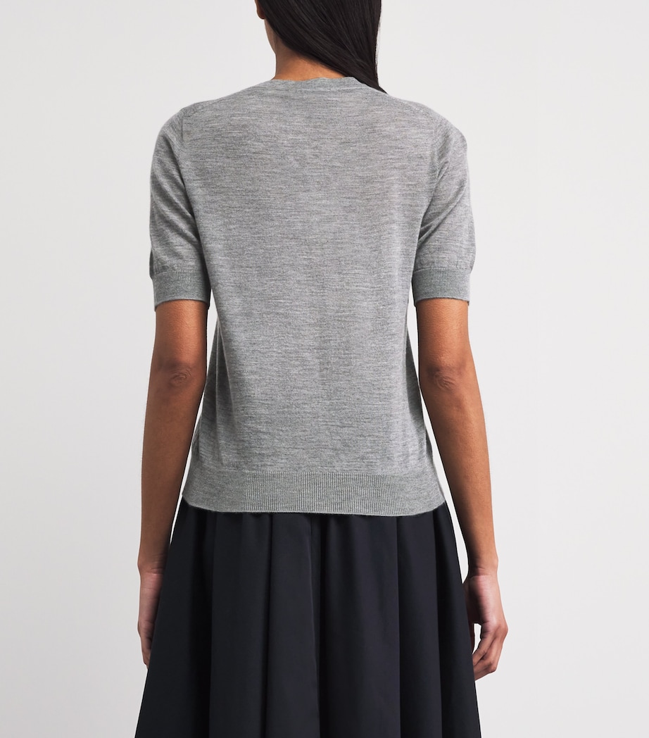 Johnstons Of Elgin Womens Cashmere Honor T-Shirt Cullen Grey Image 5