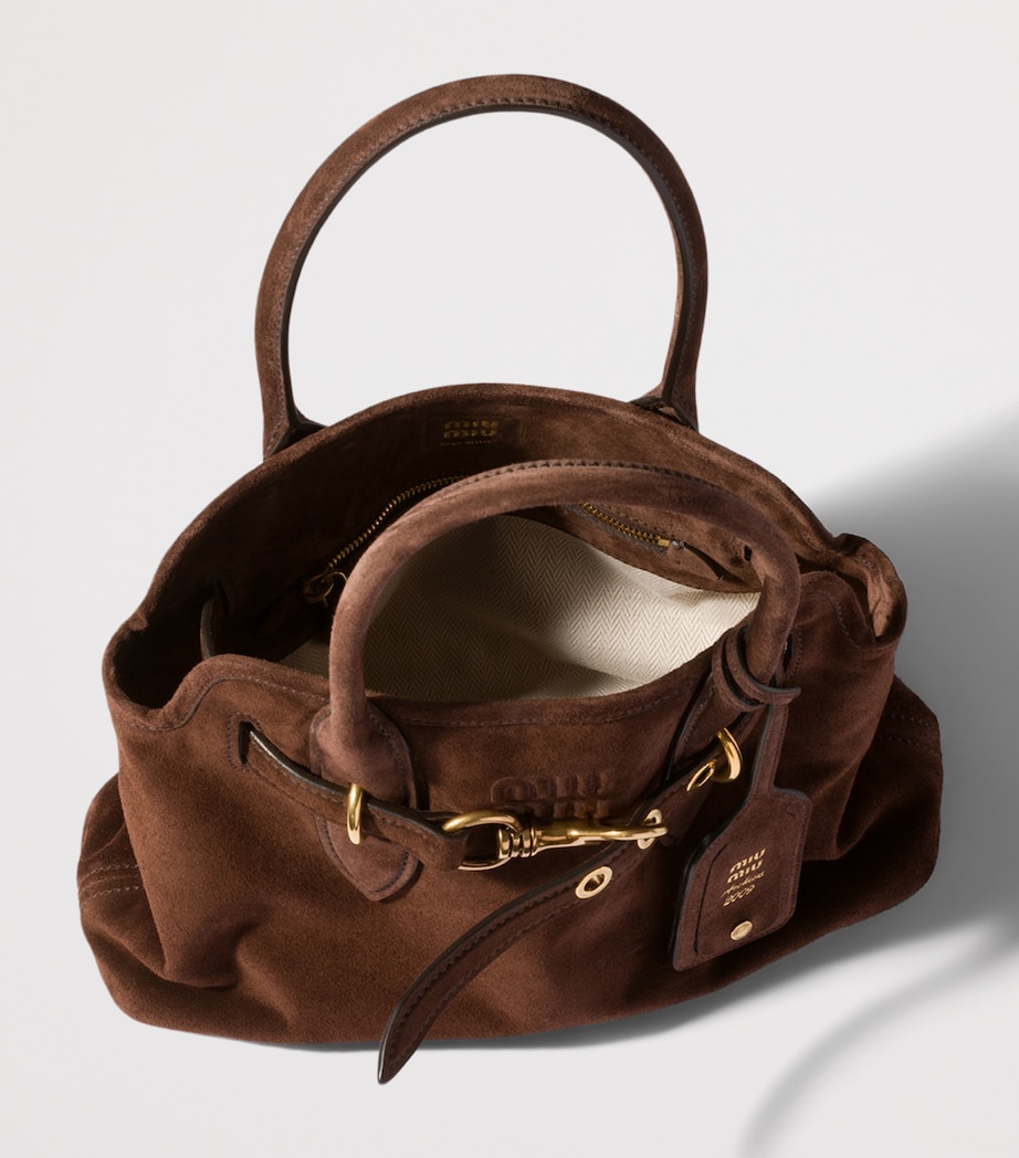 Miu Miu Suede Aventure Top-Handle Bag Brown Image 6
