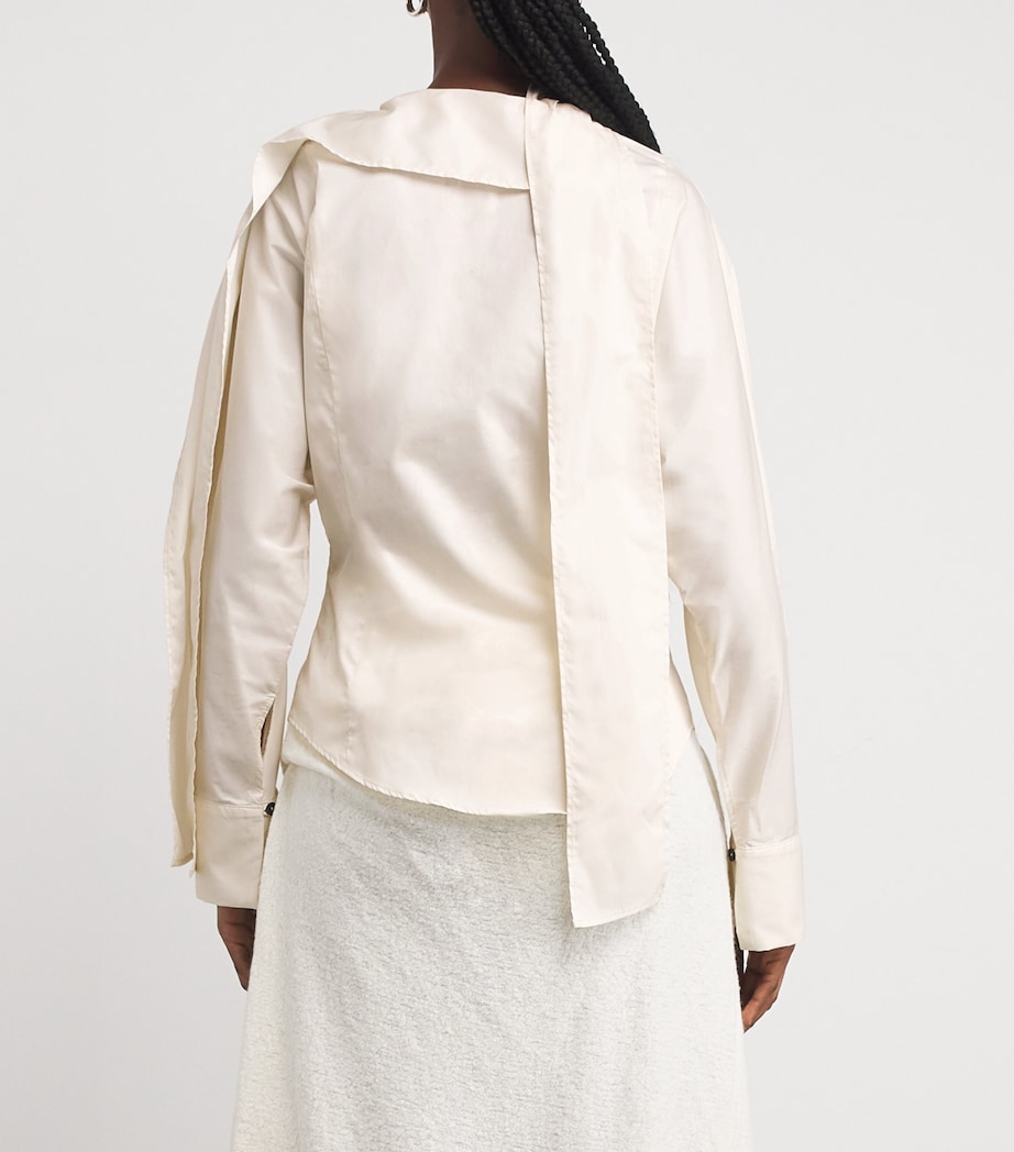 Cotton Sia Scarf Top CREMA Image 4