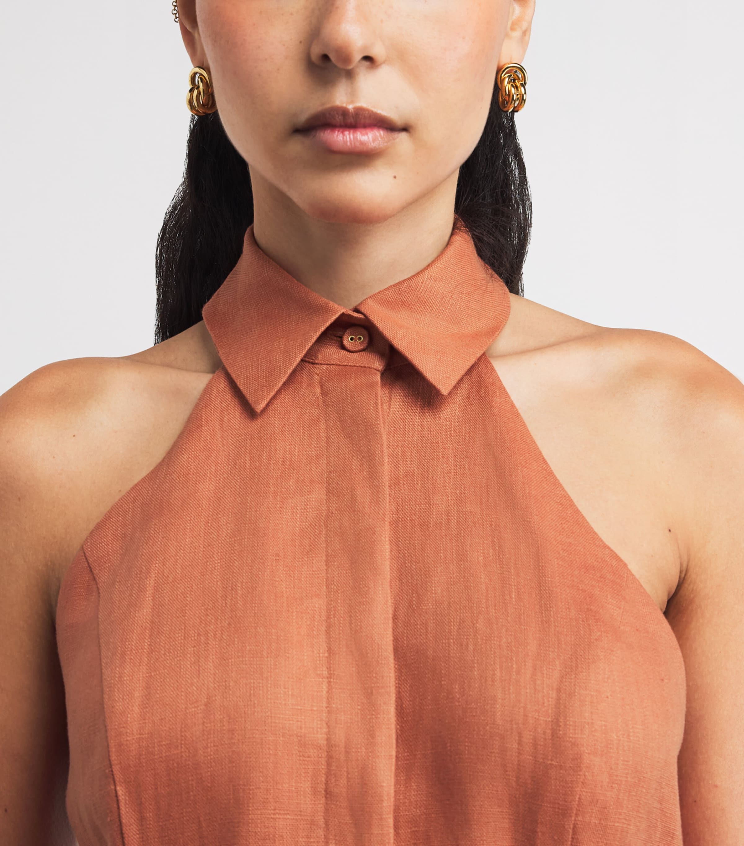 Linen Belted Awaken Playsuit CREAMCRM Image 4