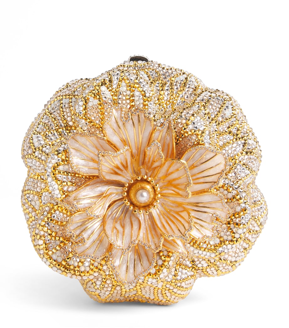 Judith Leiber Embellished Magnolia Clutch Bag Srhmt Slvr Rhine Mlt Image 1