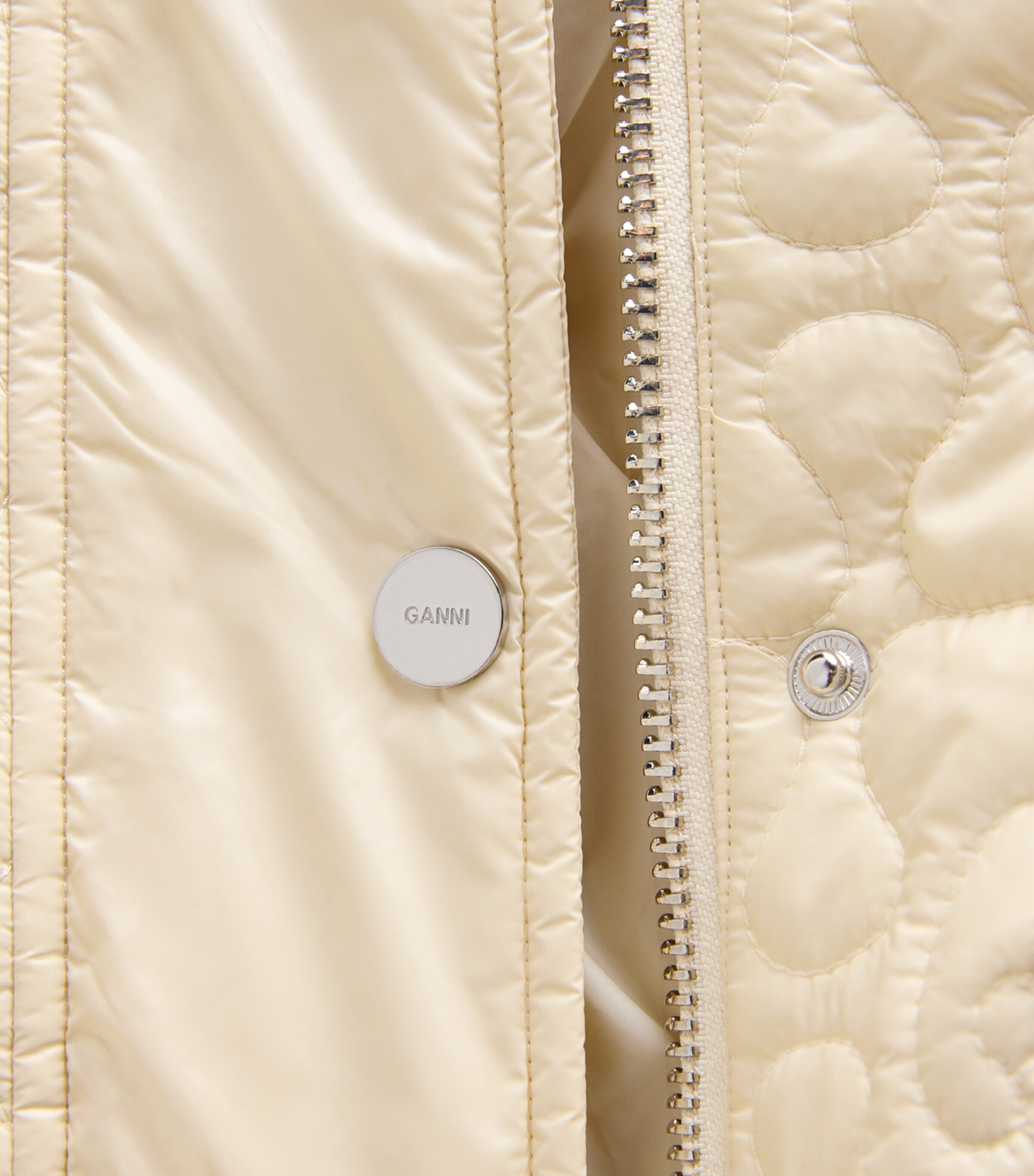 Corduroy-Collar Shiny Quilted Jacket 265 ANGORA Image 5