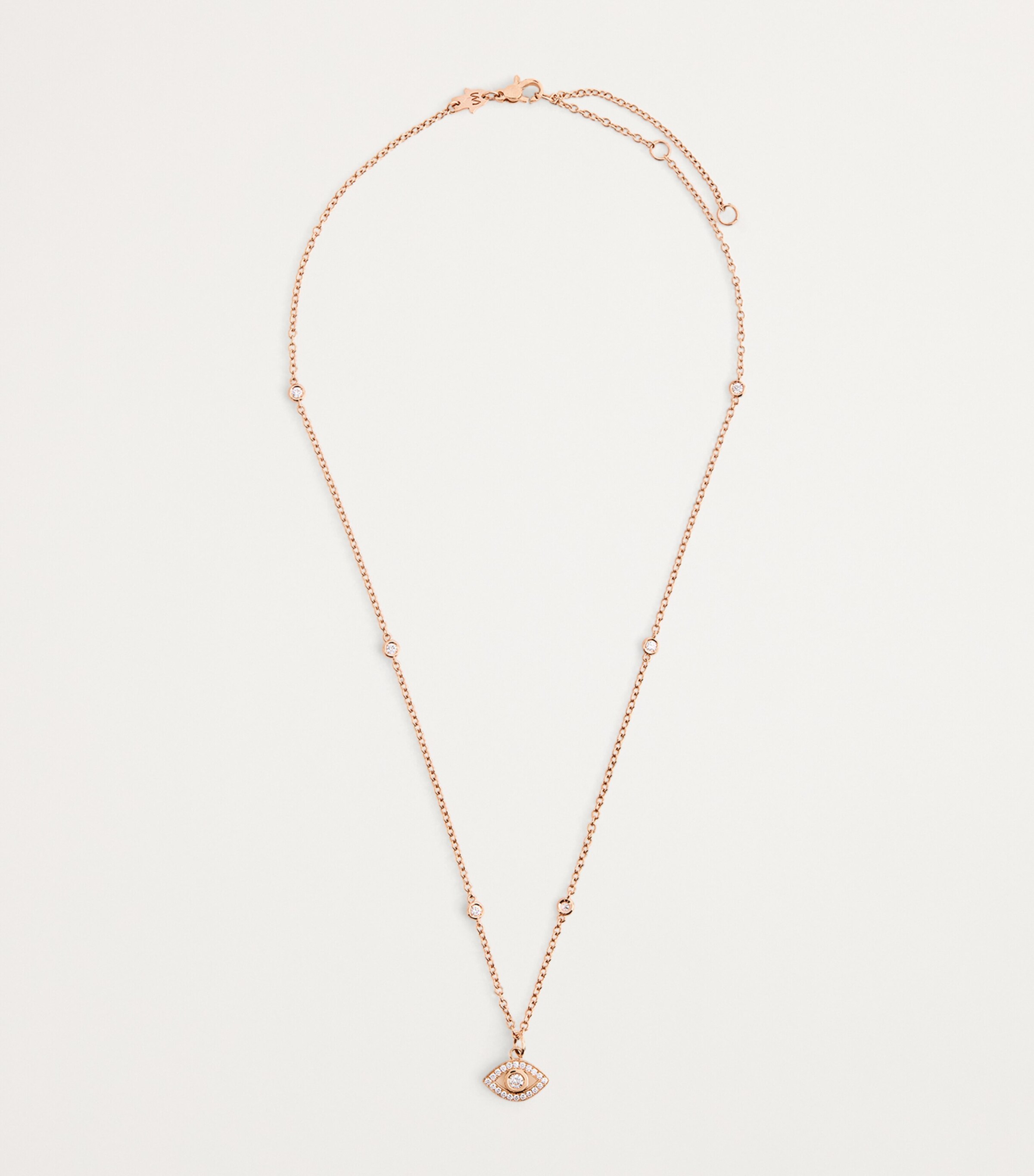 Netali Nissim Rose Gold and Diamond Charmed Eye Necklace Rose Gold Image 3