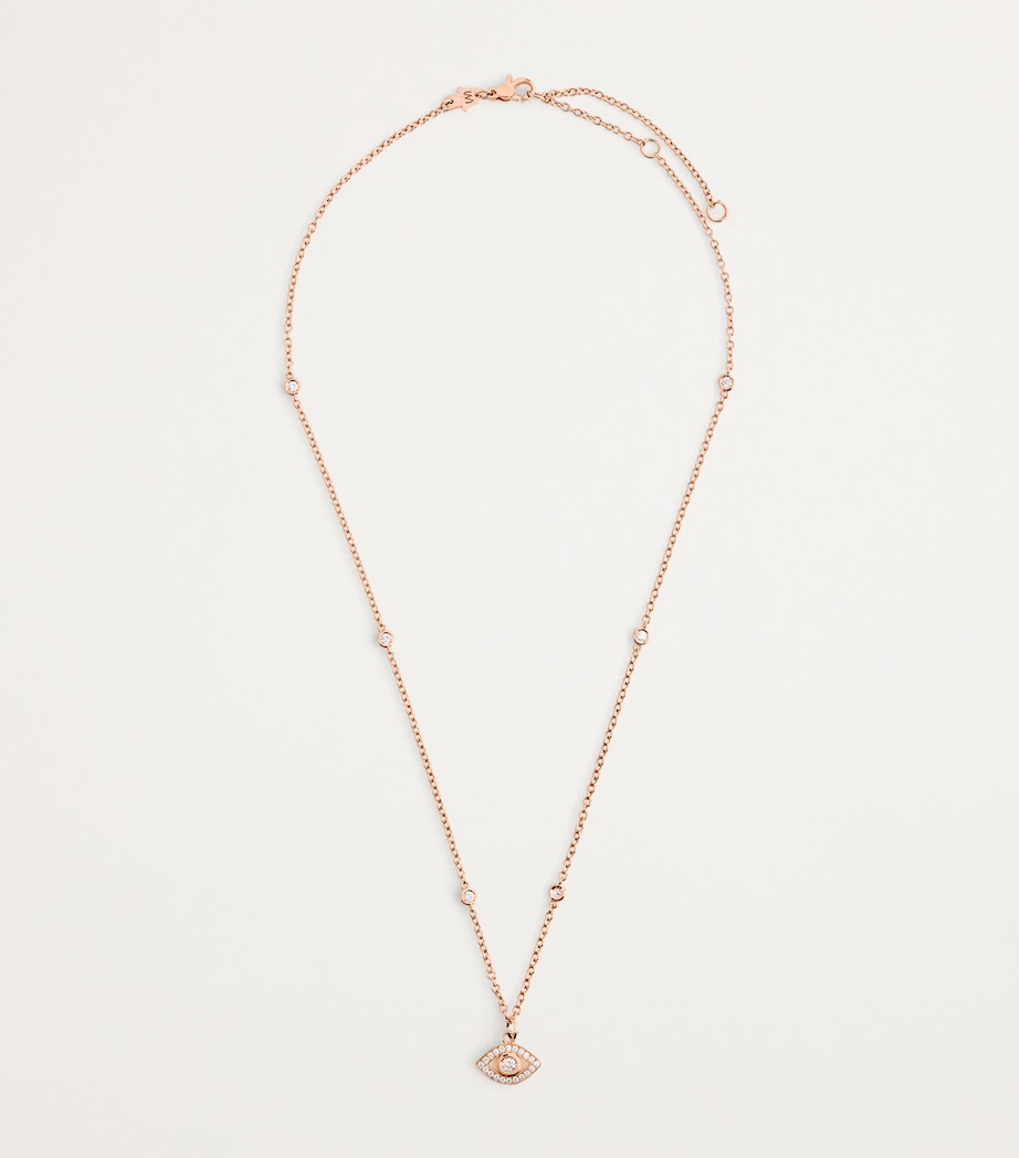 Netali Nissim Rose Gold and Diamond Charmed Eye Necklace Rose Gold Image 3