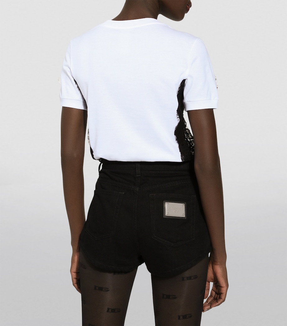 Lace-Trim Logo T-Shirt S9000-COMBINED COLOU Image 4