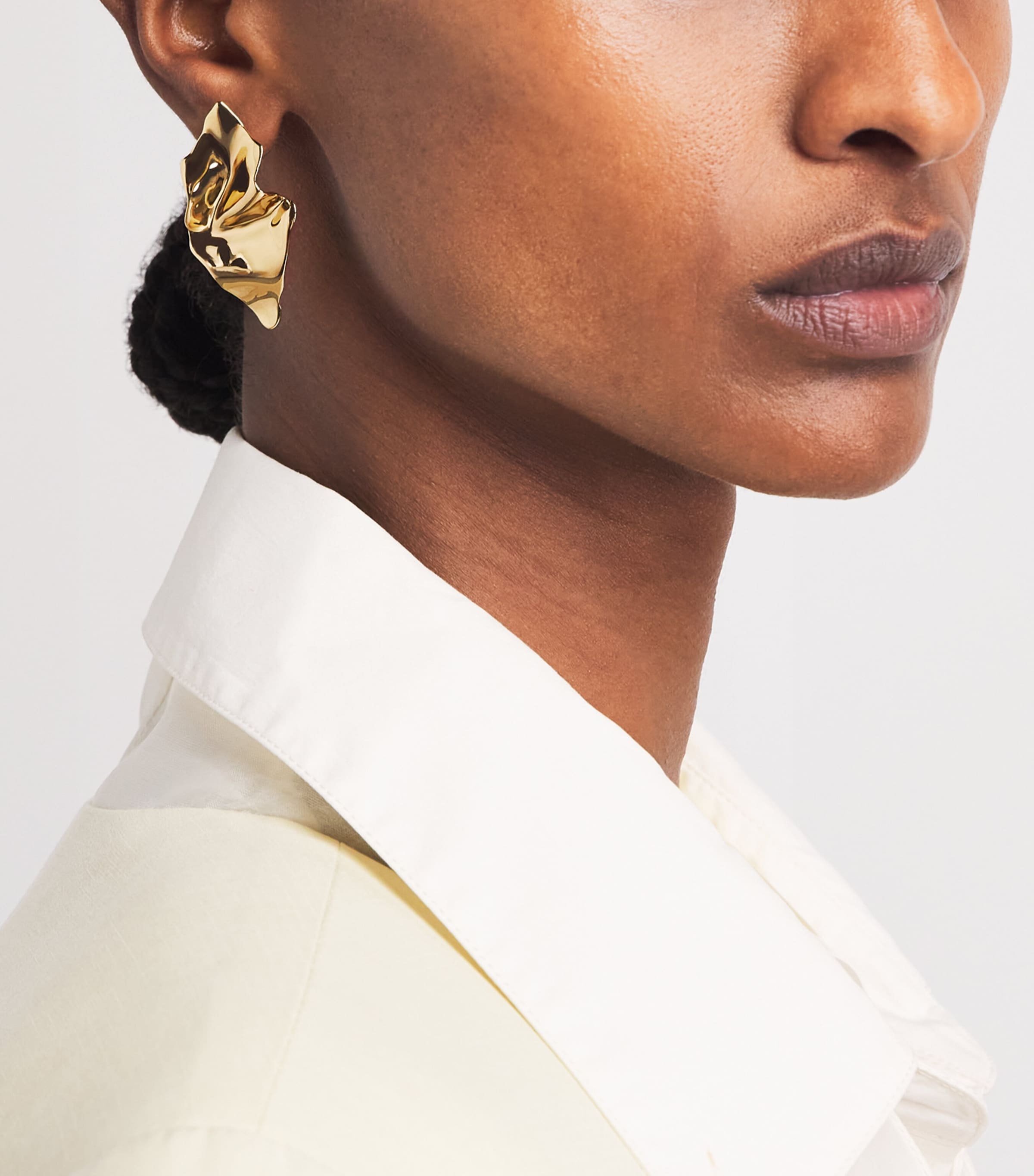 Alexis Bittar Gold-Plated Crumpled Earrings Gold Image 2