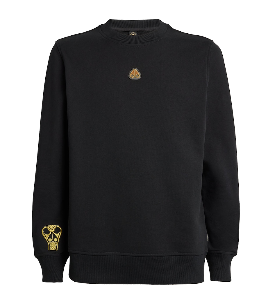 Moose Knuckles Mens Snake Logo Sweatshirt Black Image 1
