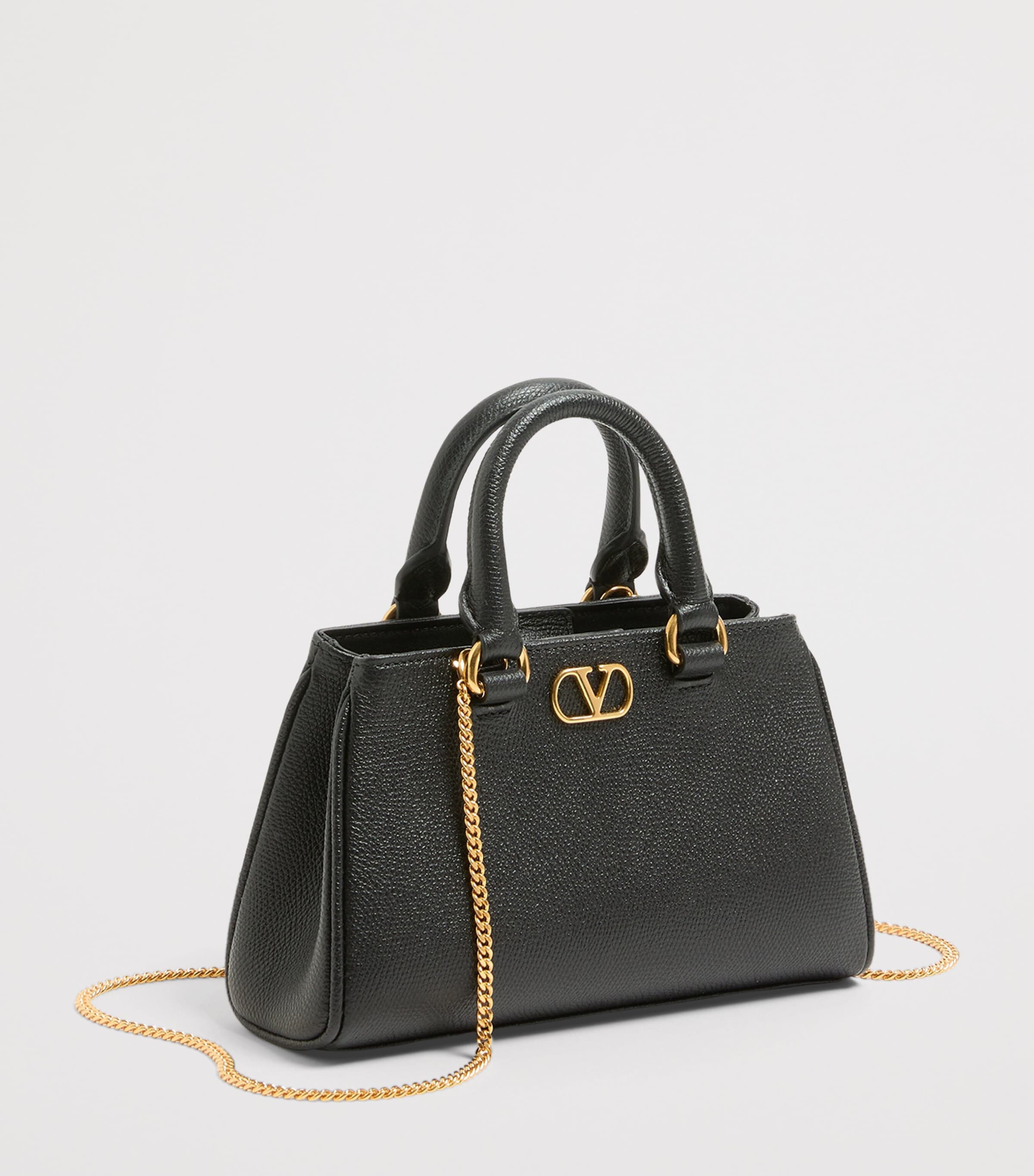 Valentino Garavani Mini Leather VLogo Signature Top-Handle Bag Image 2