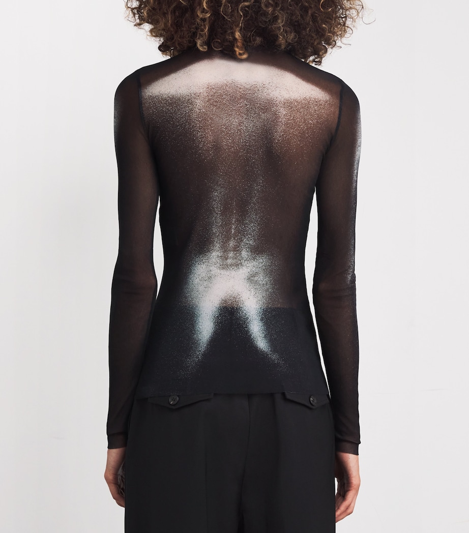 Tulle Body Dust Top 0091-BLACK/SILVER Image 4