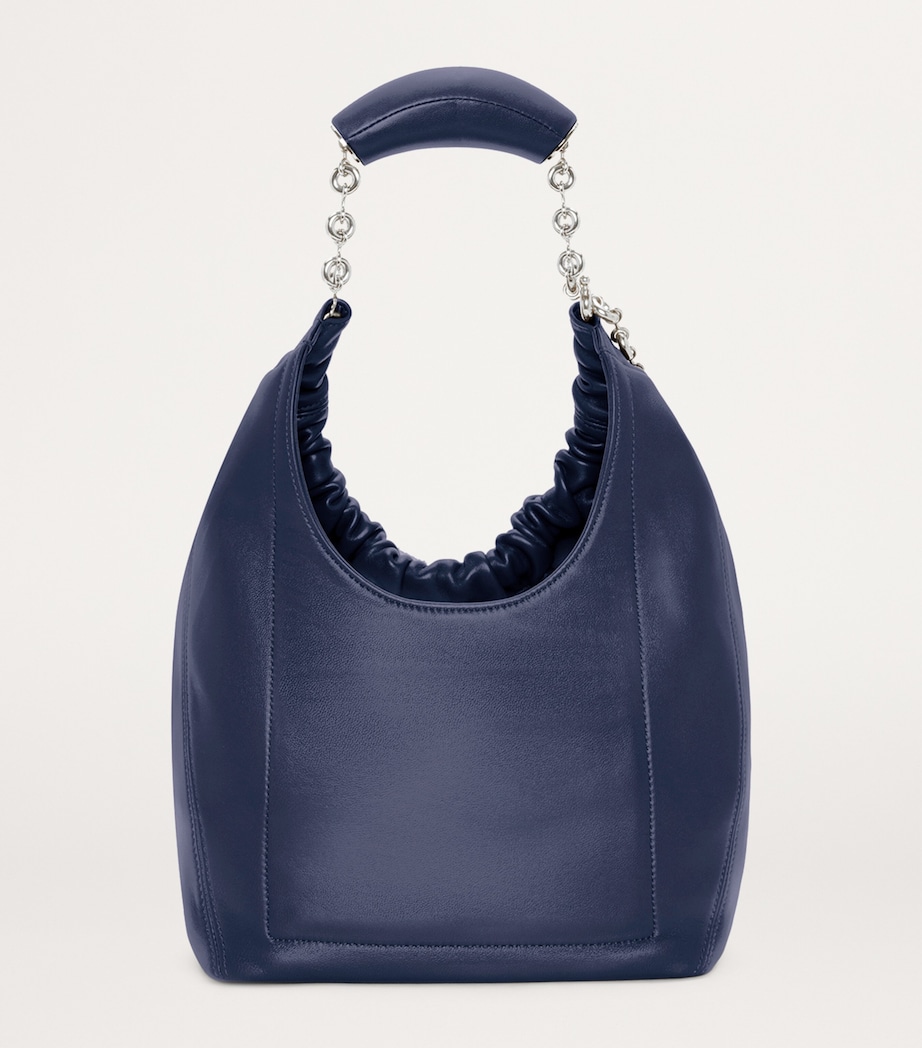 Small Leather Squeeze Top-Handle Bag ABYSS BLUE Image 4