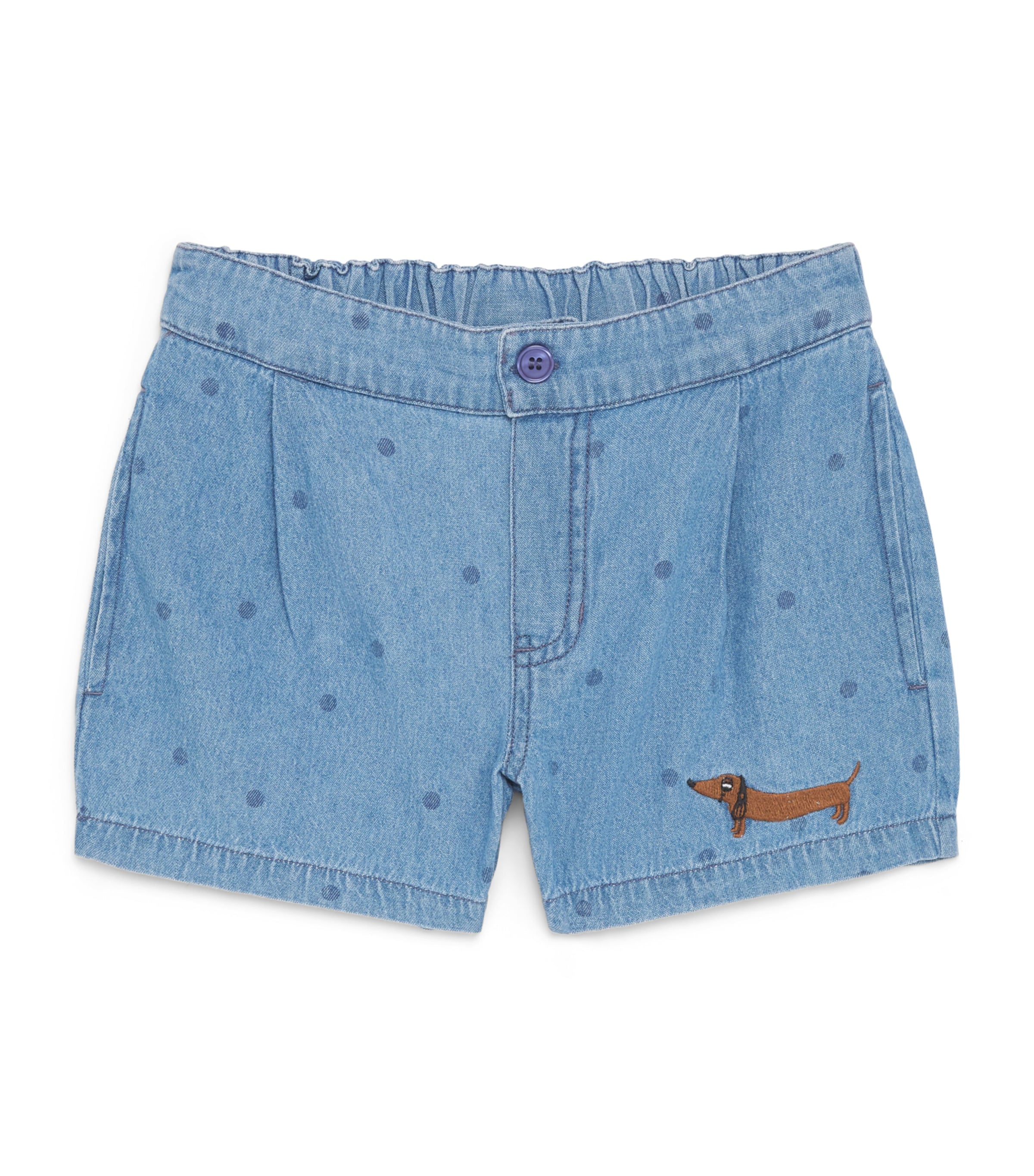 Mini Rodini Denim Dotted Shorts (3-11 Years) Black Image 1