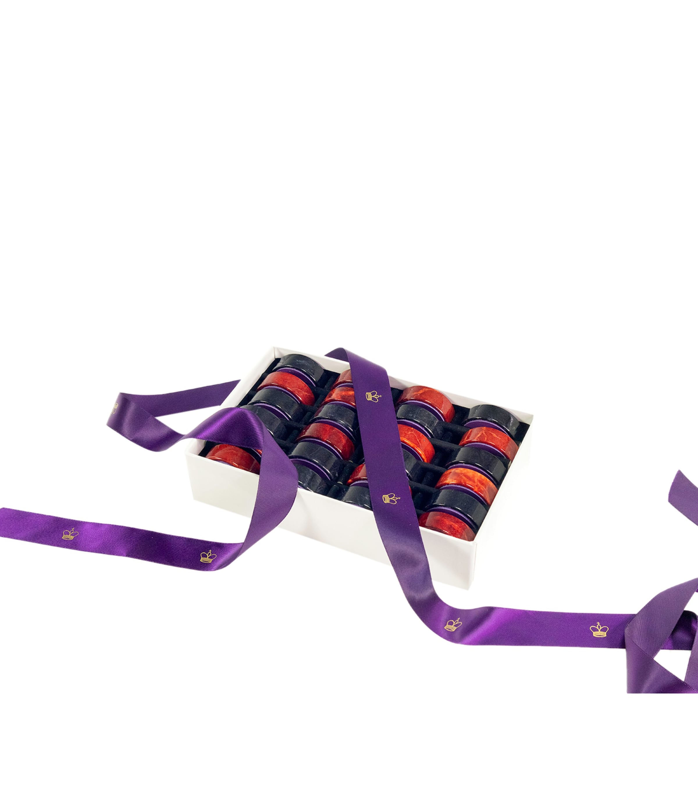 Alabaster Stone Checkers RED & BLACK Image 4