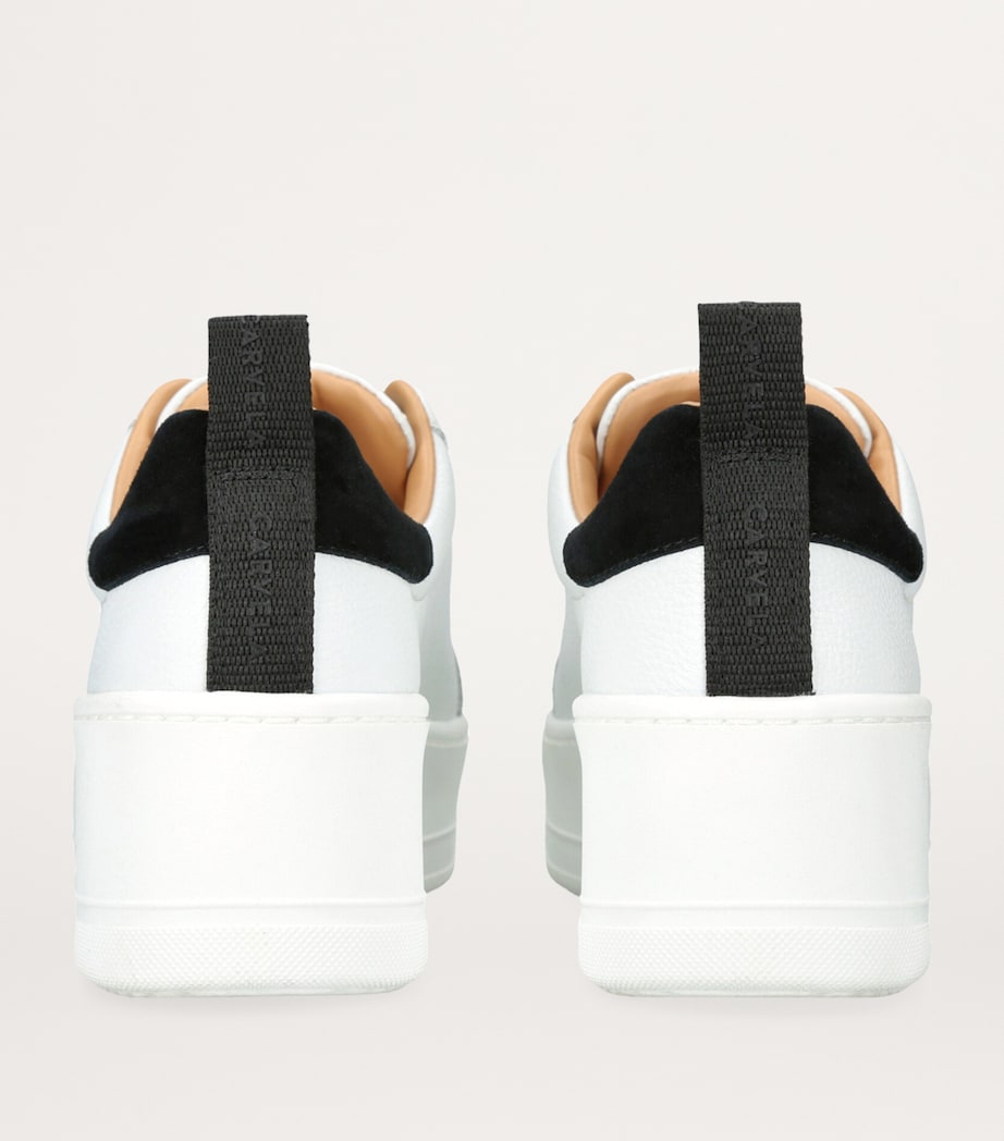 Carvela Leather Connected Laceless Sneakers White Image 2