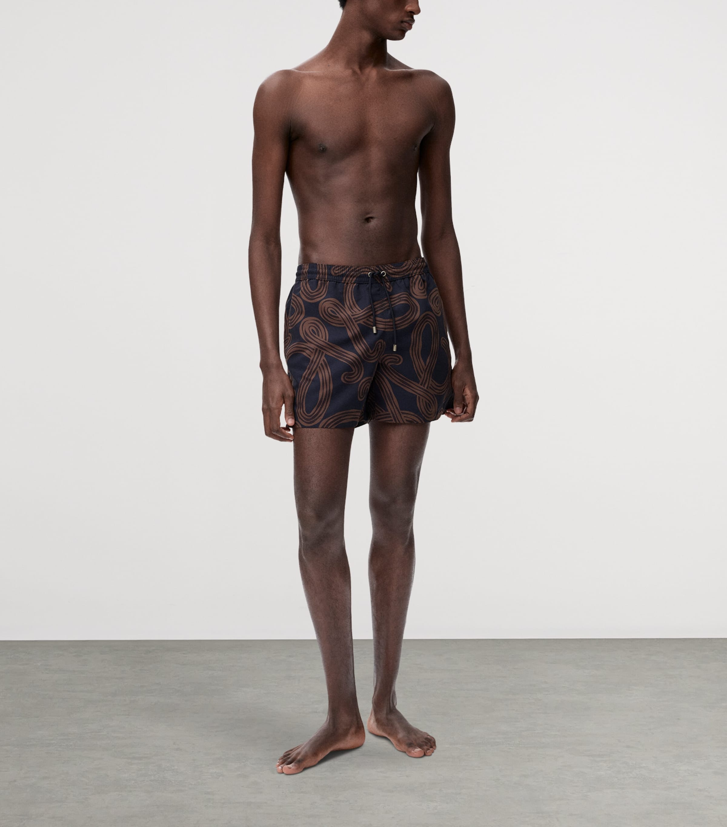 LOEWE Mens x Paula’s Ibiza Anagram Swim Shorts Navy/brown Image 5