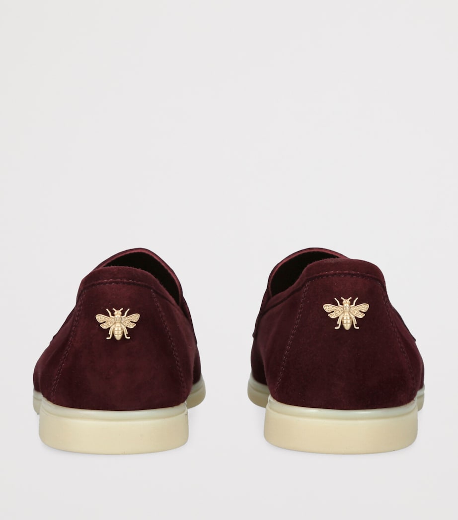 Suede Loisir Gommé Loafers RED Image 2
