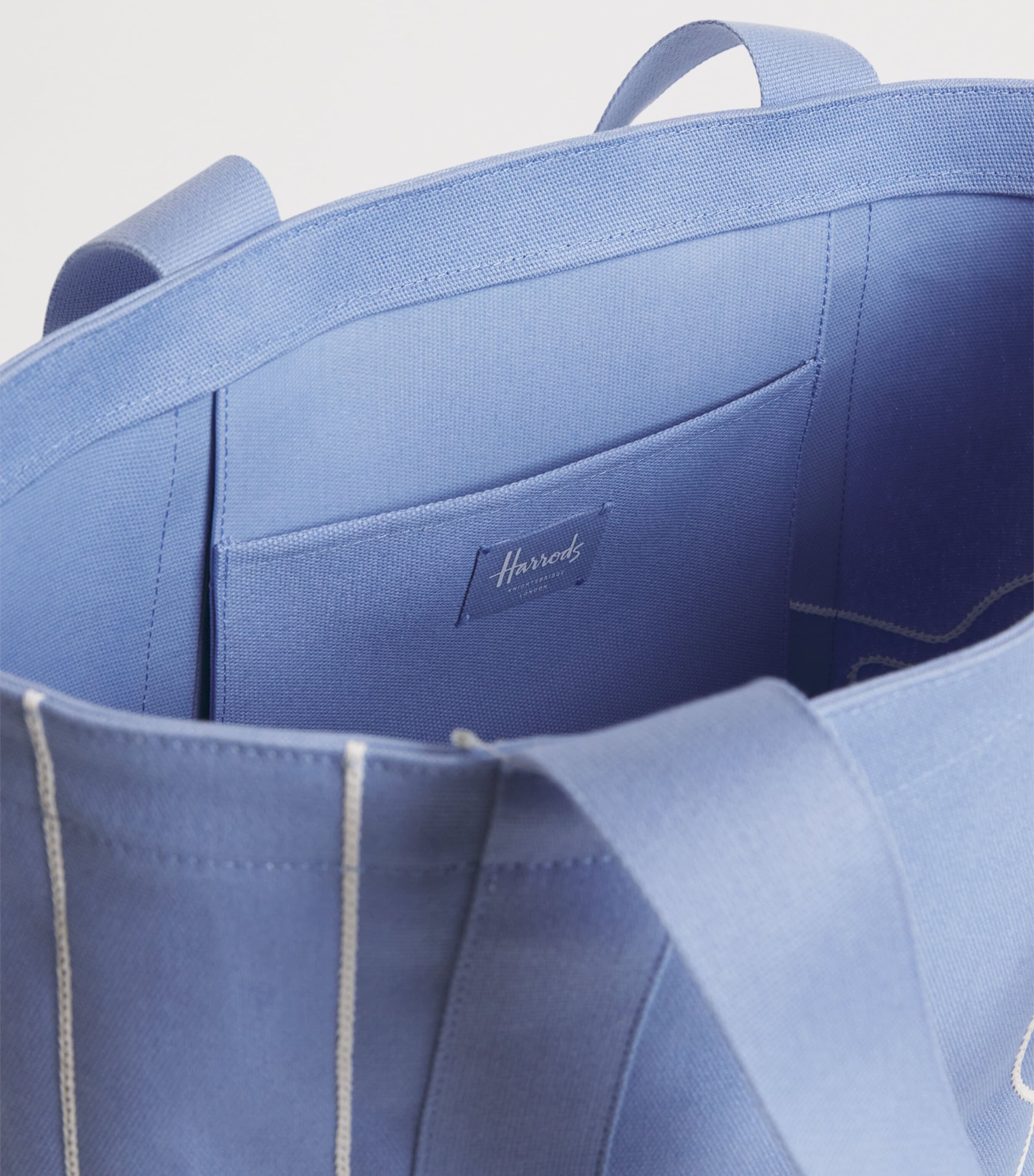 Medium Cotton Logo Tote Bag BLUE Image 4