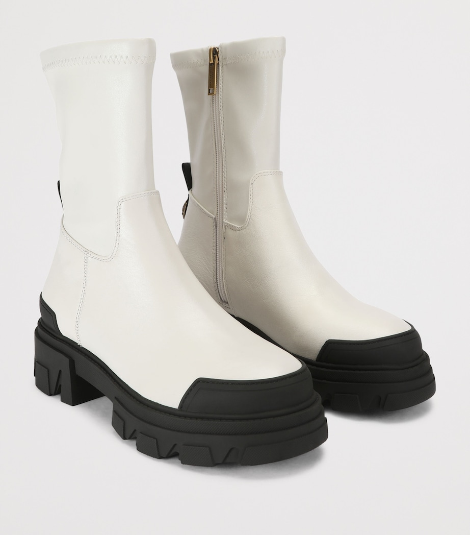 Kurt Geiger London Leather Clarence Ankle Boots 60 Bone Image 2