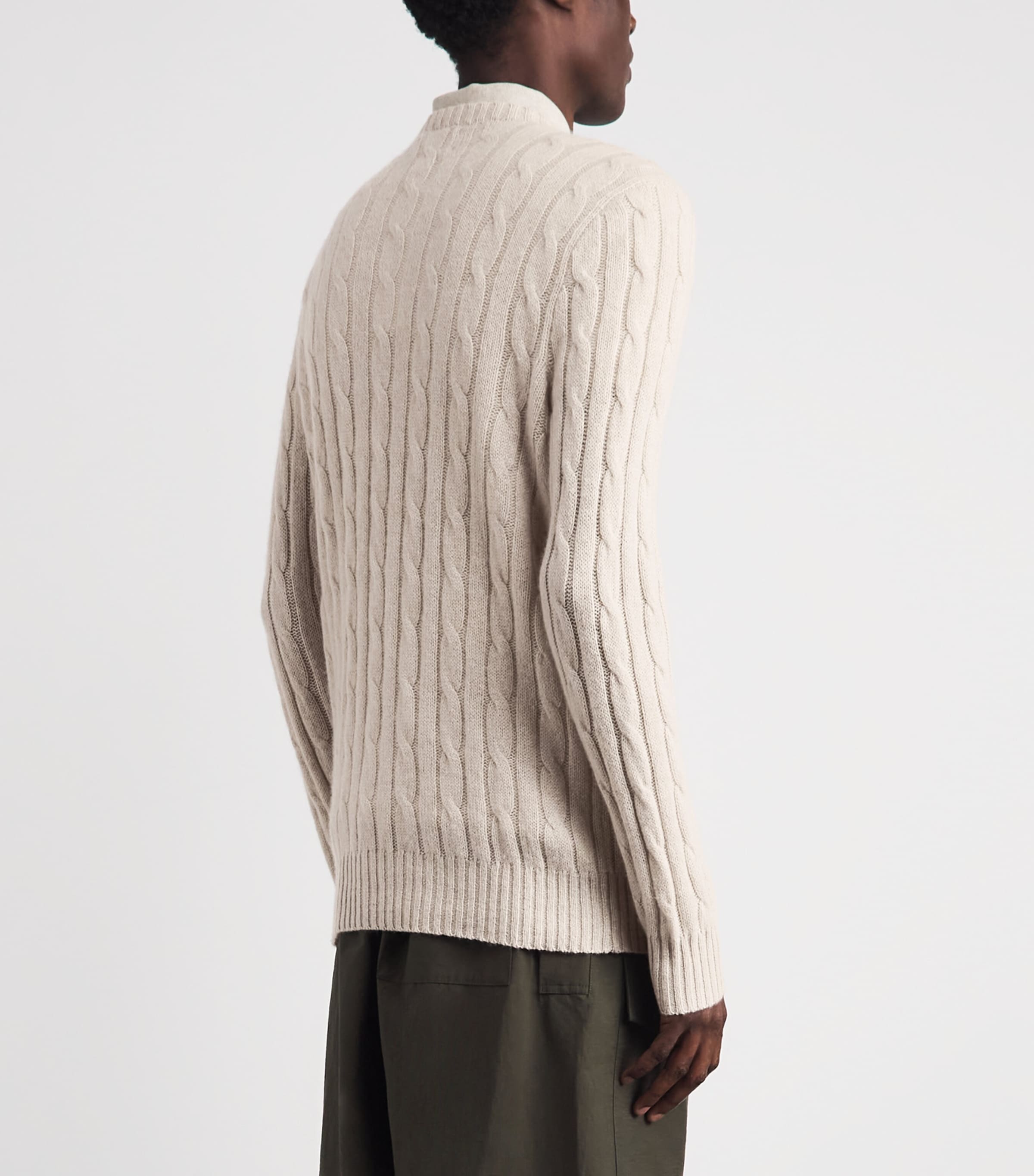 Polo Ralph Lauren Mens Cashmere Cable-Knit Sweater Light Wlnut Brn Hthr Image 5