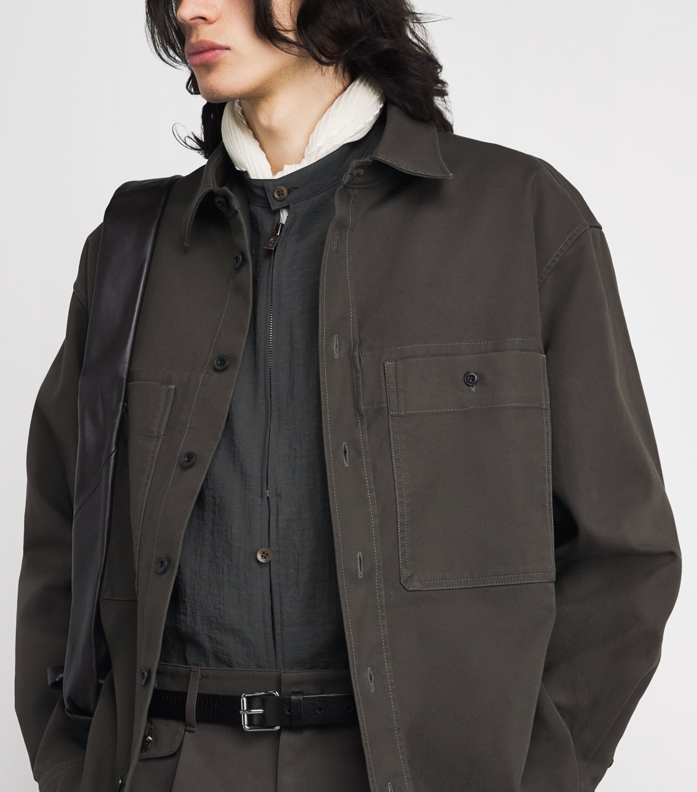 Lemaire Mens Cotton Utility Shirt Espresso Image 3