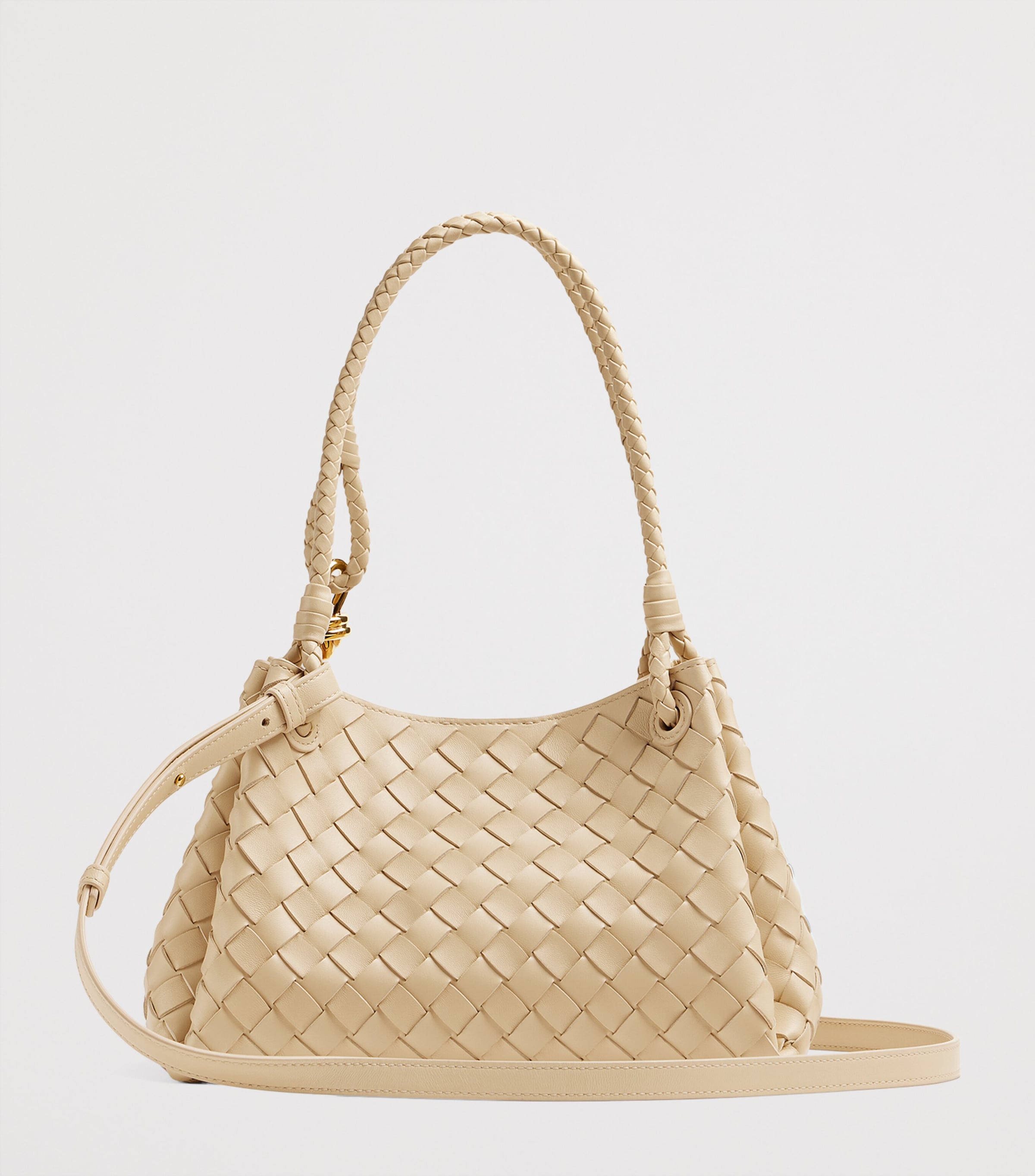 Intrecciato Leather Parachute Shoulder Bag 9712 Image 4