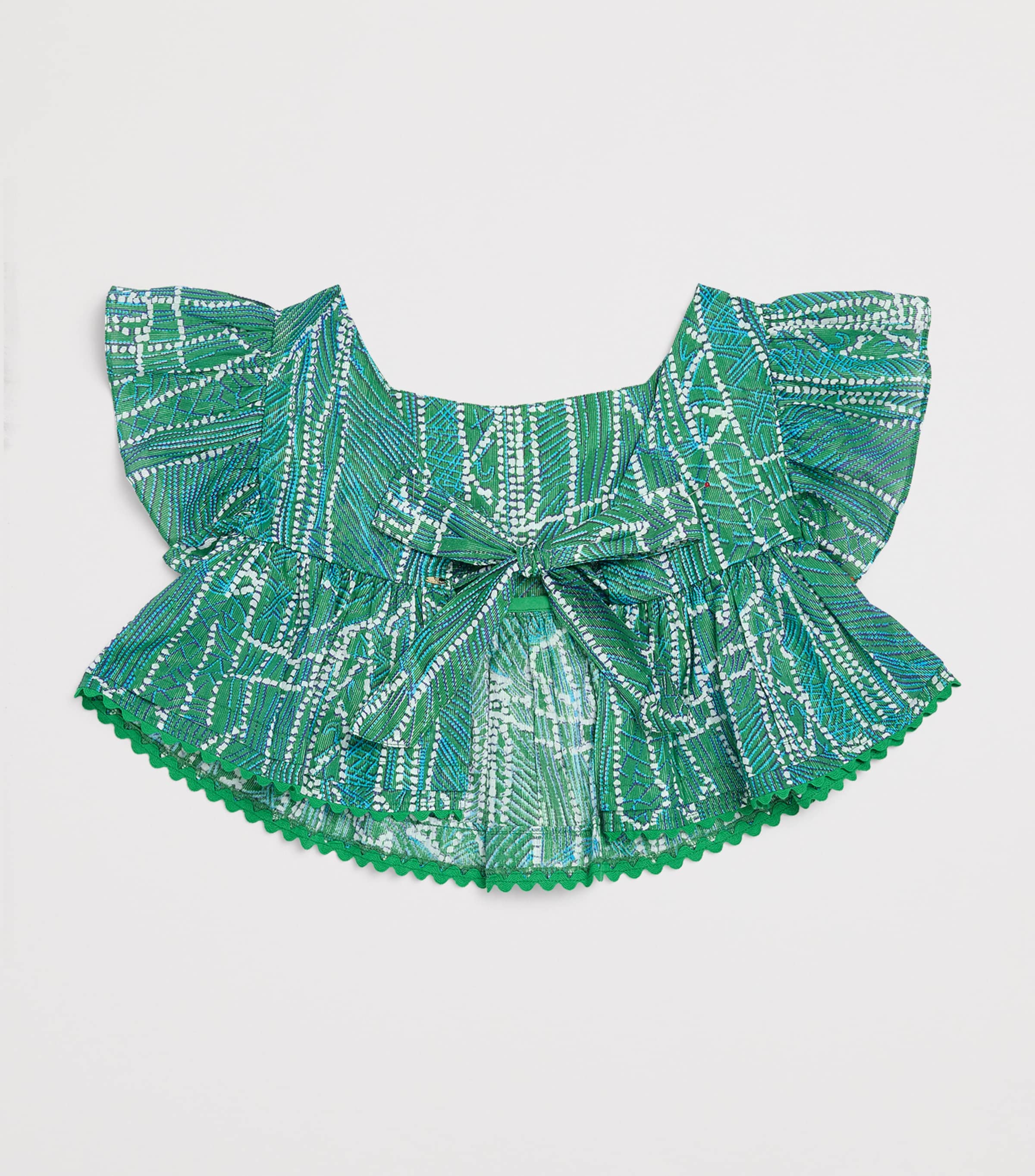 Poupette St Barth Kids Cycas Top (4-12 Years) Green Akoya Image 2