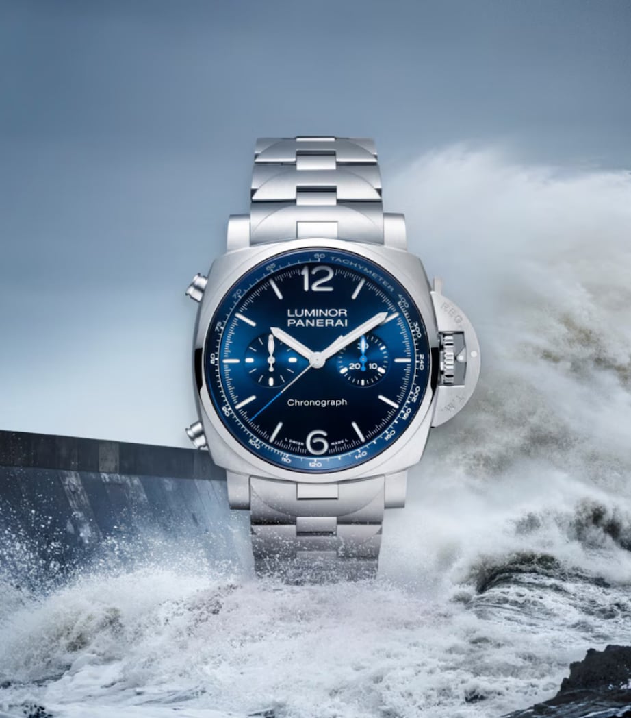 Panerai Stainless Steel Luminor Chrono Watch 44mm Blue Image 4