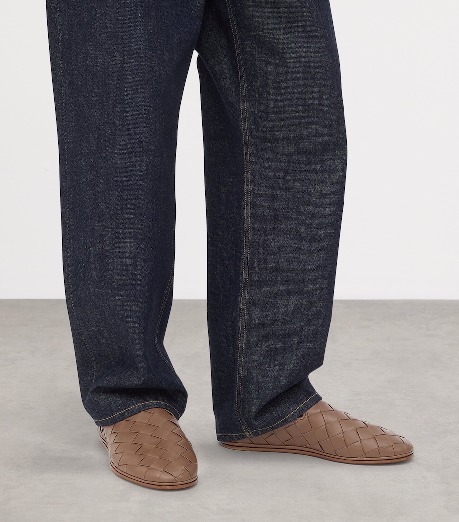 Leather Intrecciato Weave Slip-On Shoes 2354 Image 2