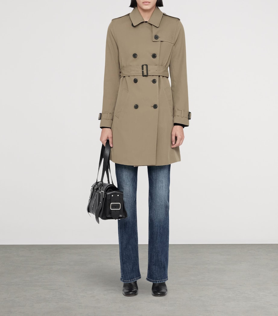 AllSaints Womens Leonard Trench Coat Mushroom Brown Image 2