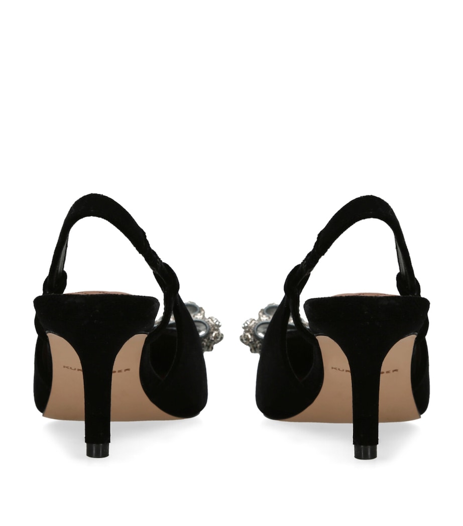 Velvet Belgravia Slingback Court Shoes BLACK Image 2